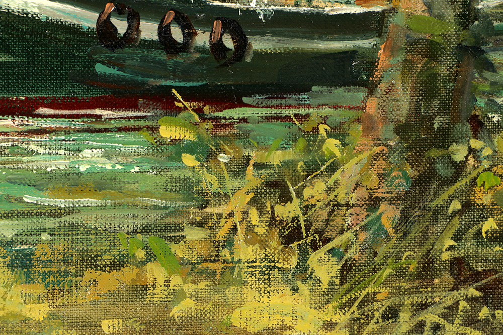 Virginia Rodecker Jarboe Oil Painting on Canvas "Old Timer"