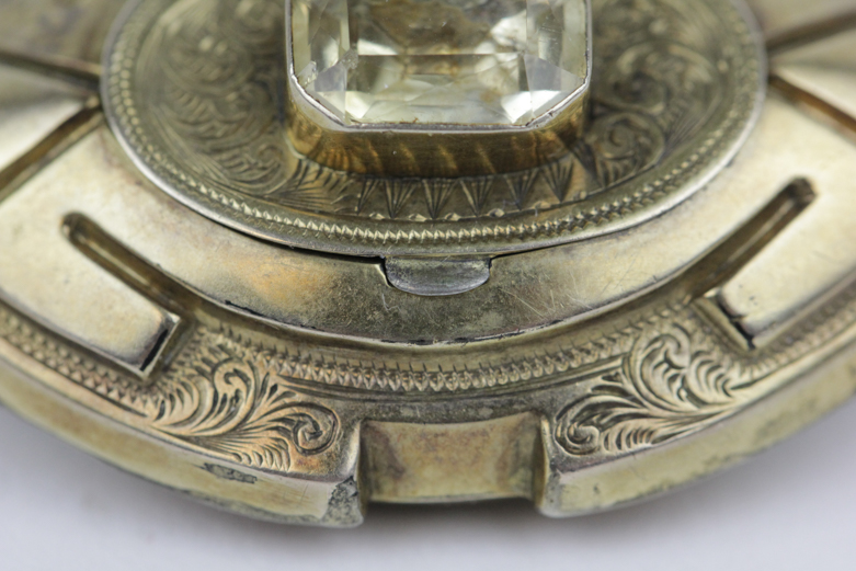 Victorian Citrine Mourning Brooch