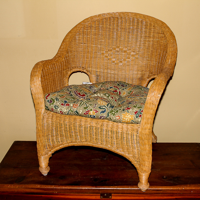 Pier 1 Wicker Chair and Cushion
