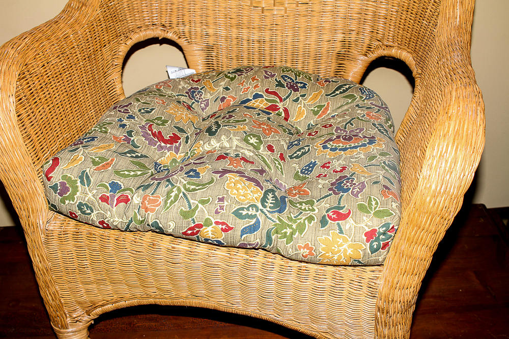 Pier 1 Wicker Chair and Cushion