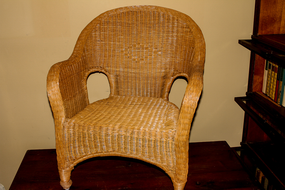 Pier 1 Wicker Chair and Cushion
