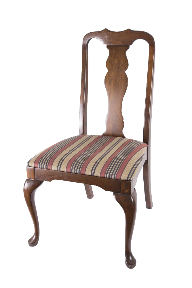 Set of Seven Queen Anne Style Dining Chairs