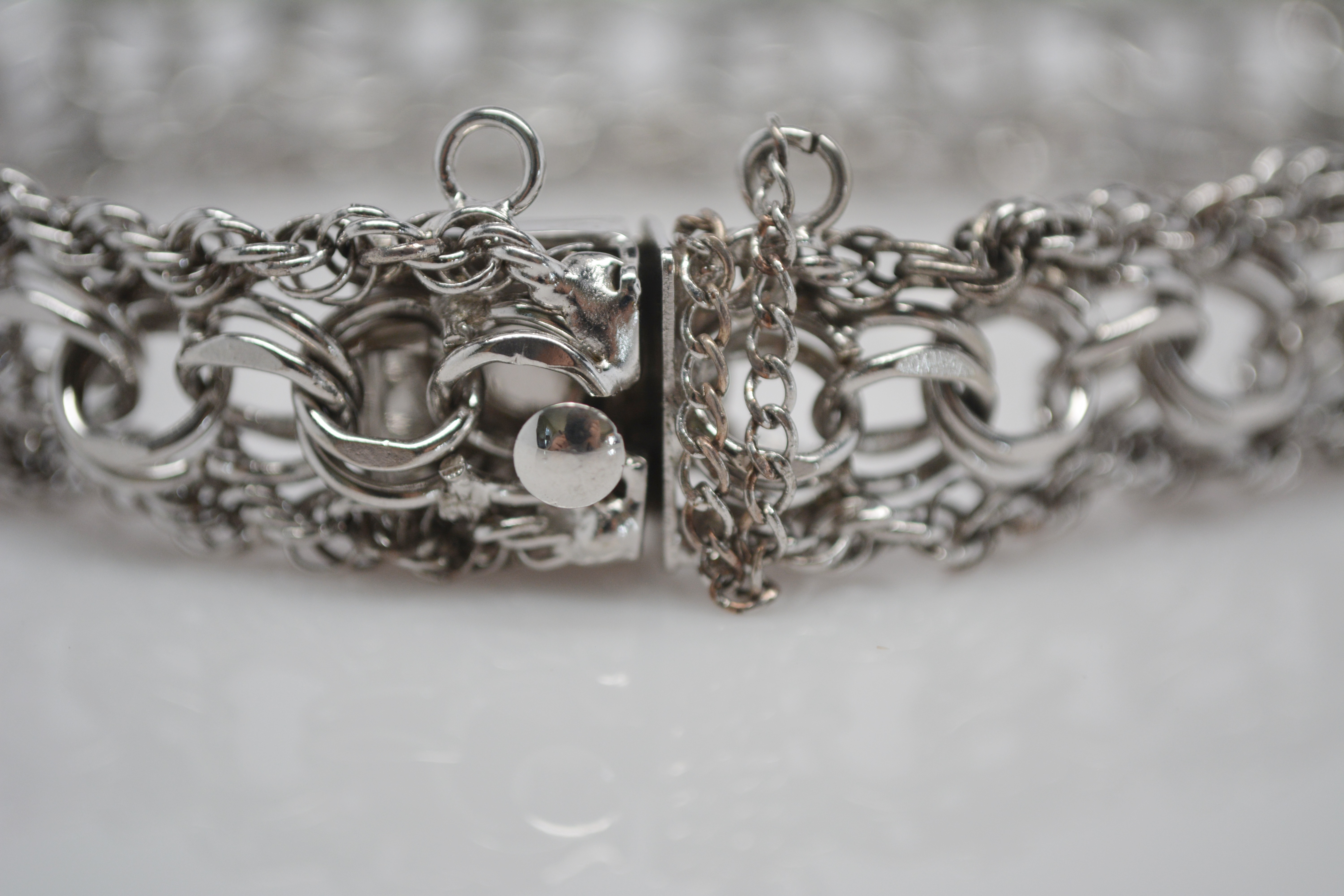 Sterling Silver Multiple Chain Charm Bracelet