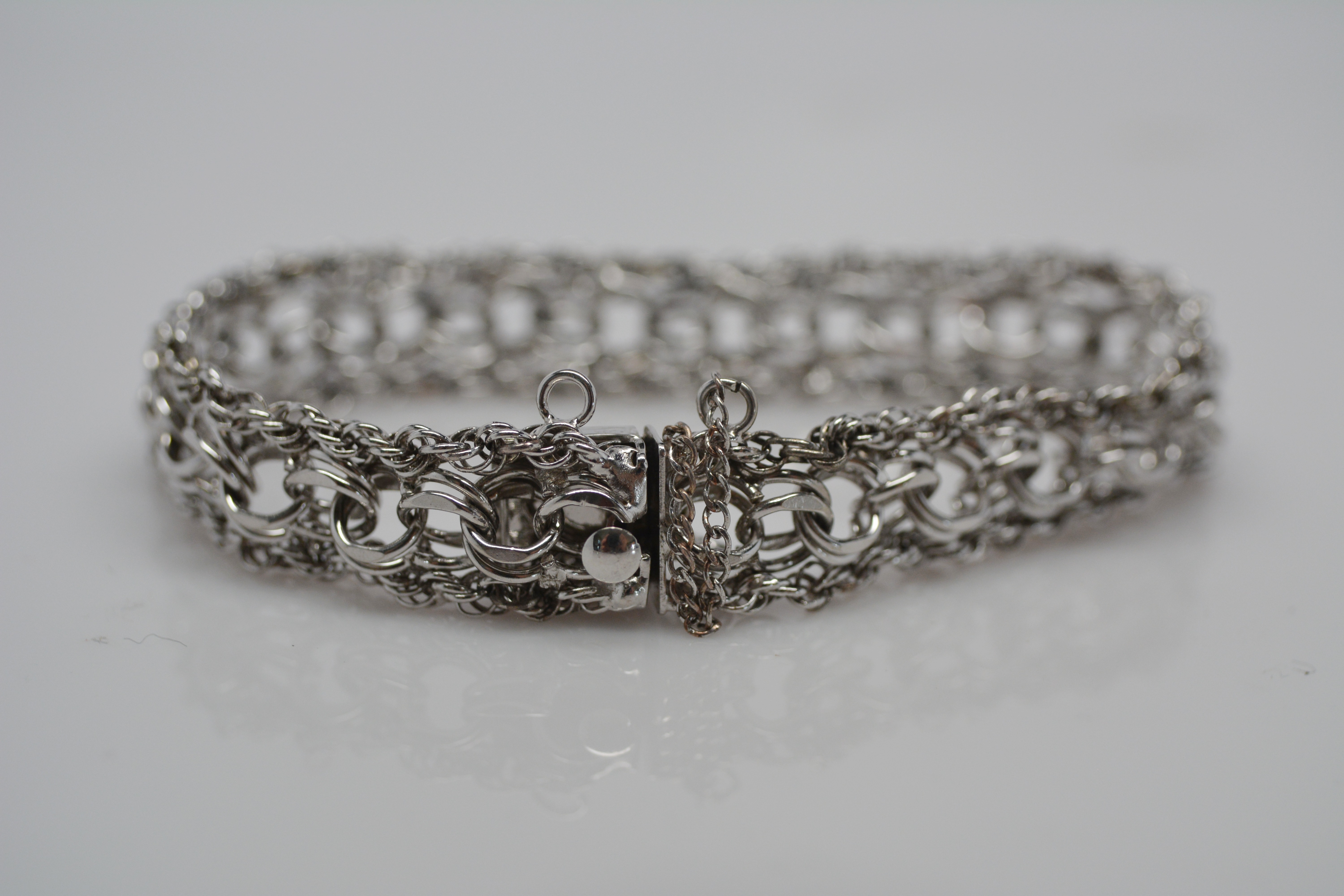 Sterling Silver Multiple Chain Charm Bracelet