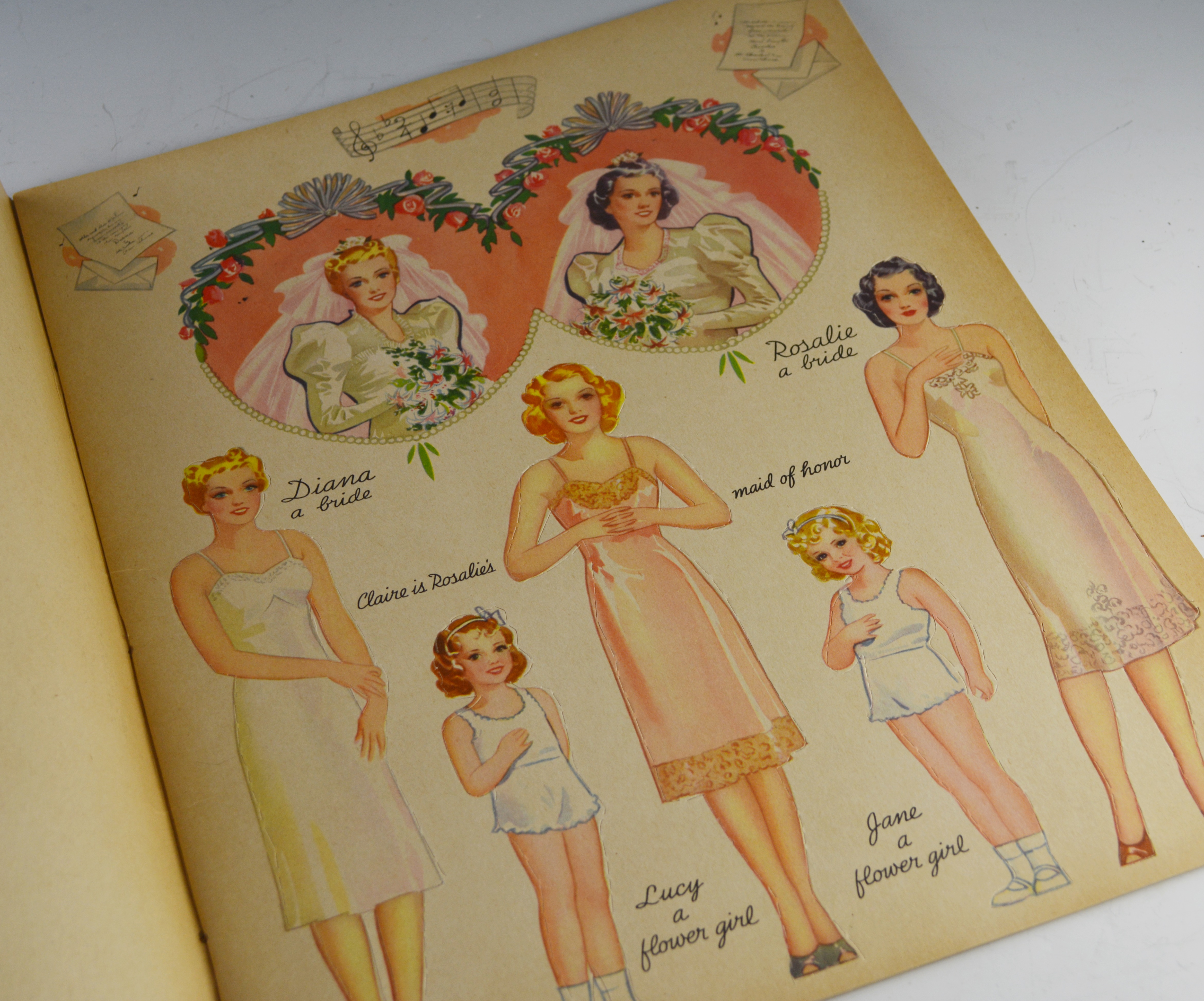 Vintage Uncut 1939 "Double Wedding" Paper Doll Book