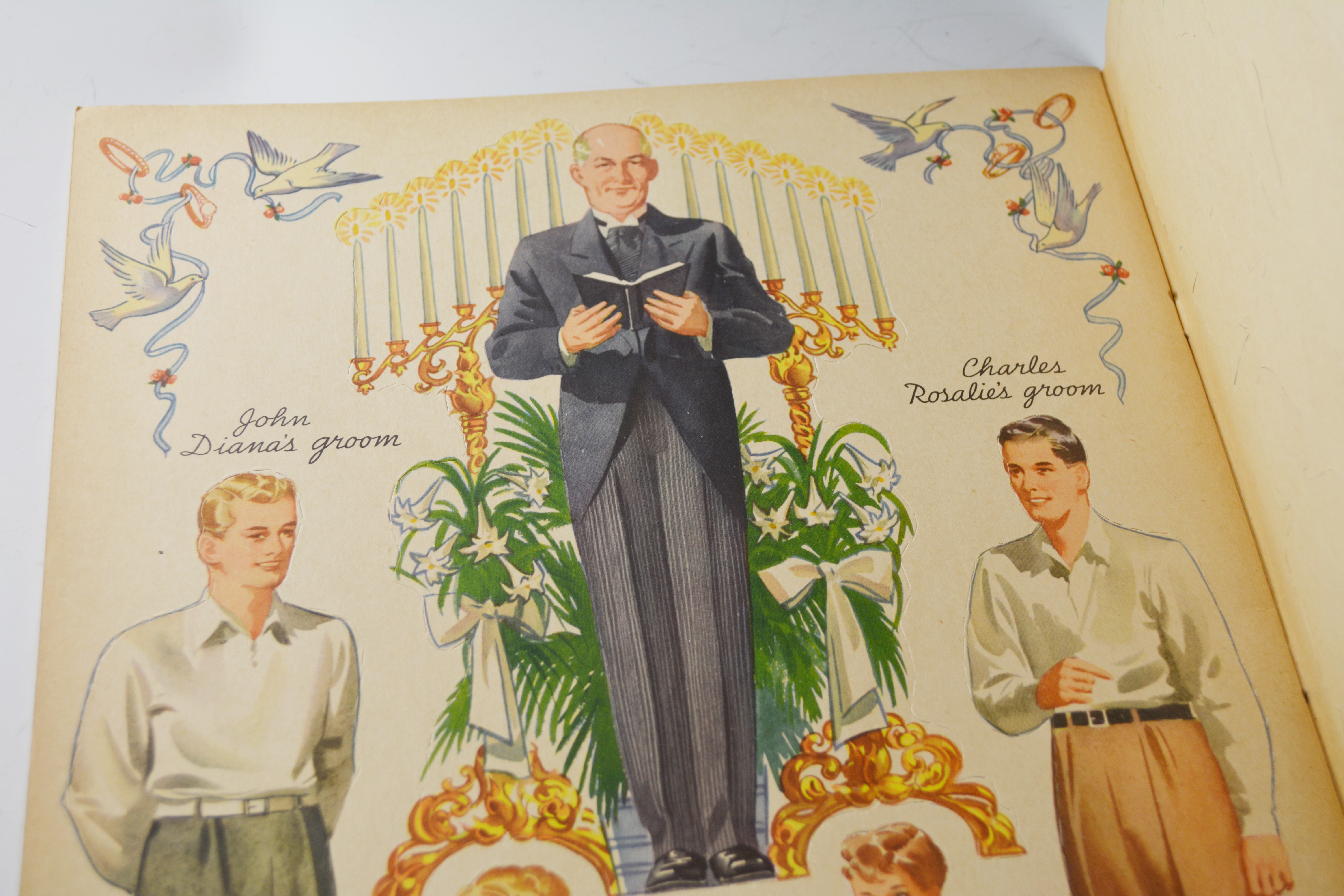Vintage Uncut 1939 "Double Wedding" Paper Doll Book