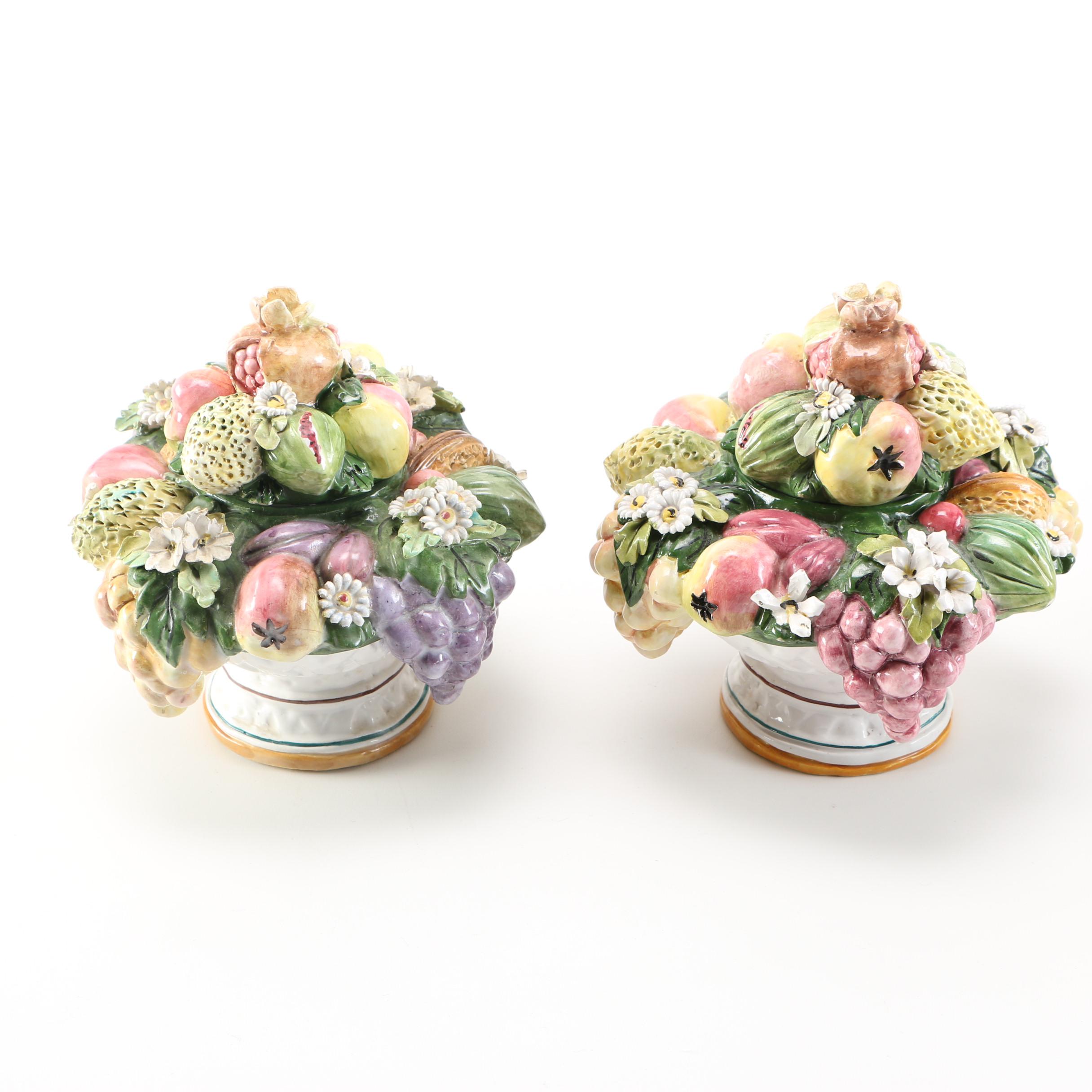 Italian Majolica Rabbit Tureen and Vessels