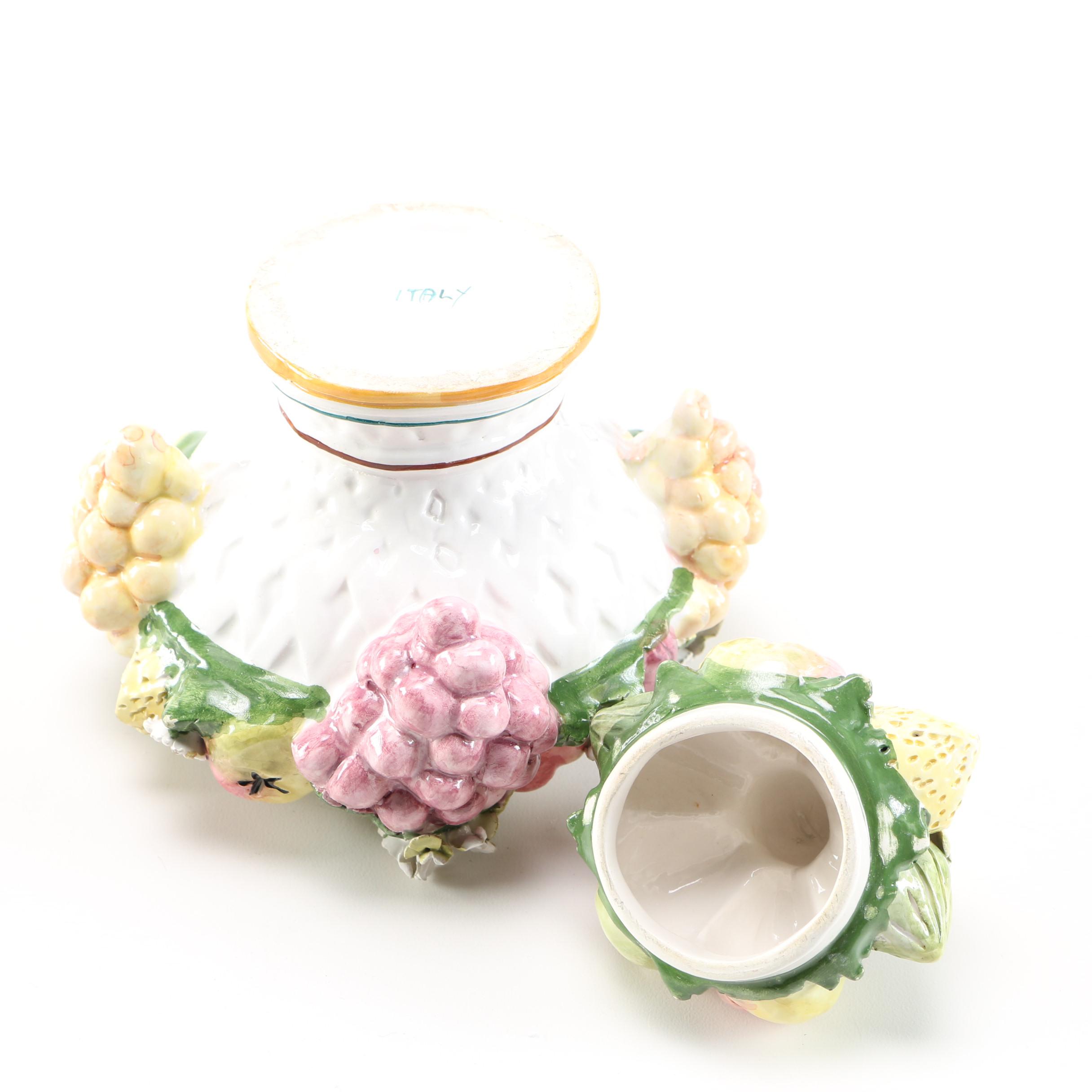 Italian Majolica Rabbit Tureen and Vessels