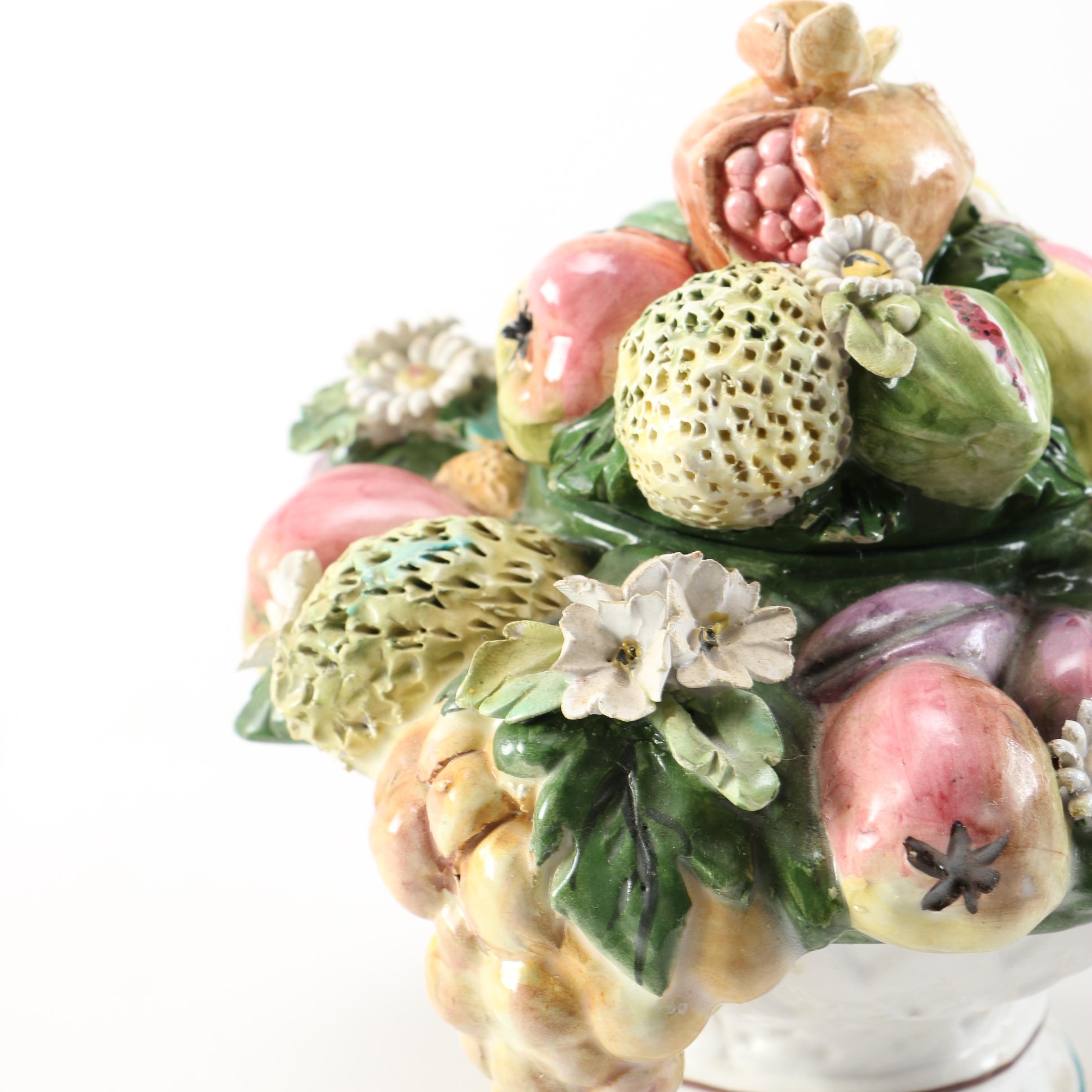 Italian Majolica Rabbit Tureen and Vessels