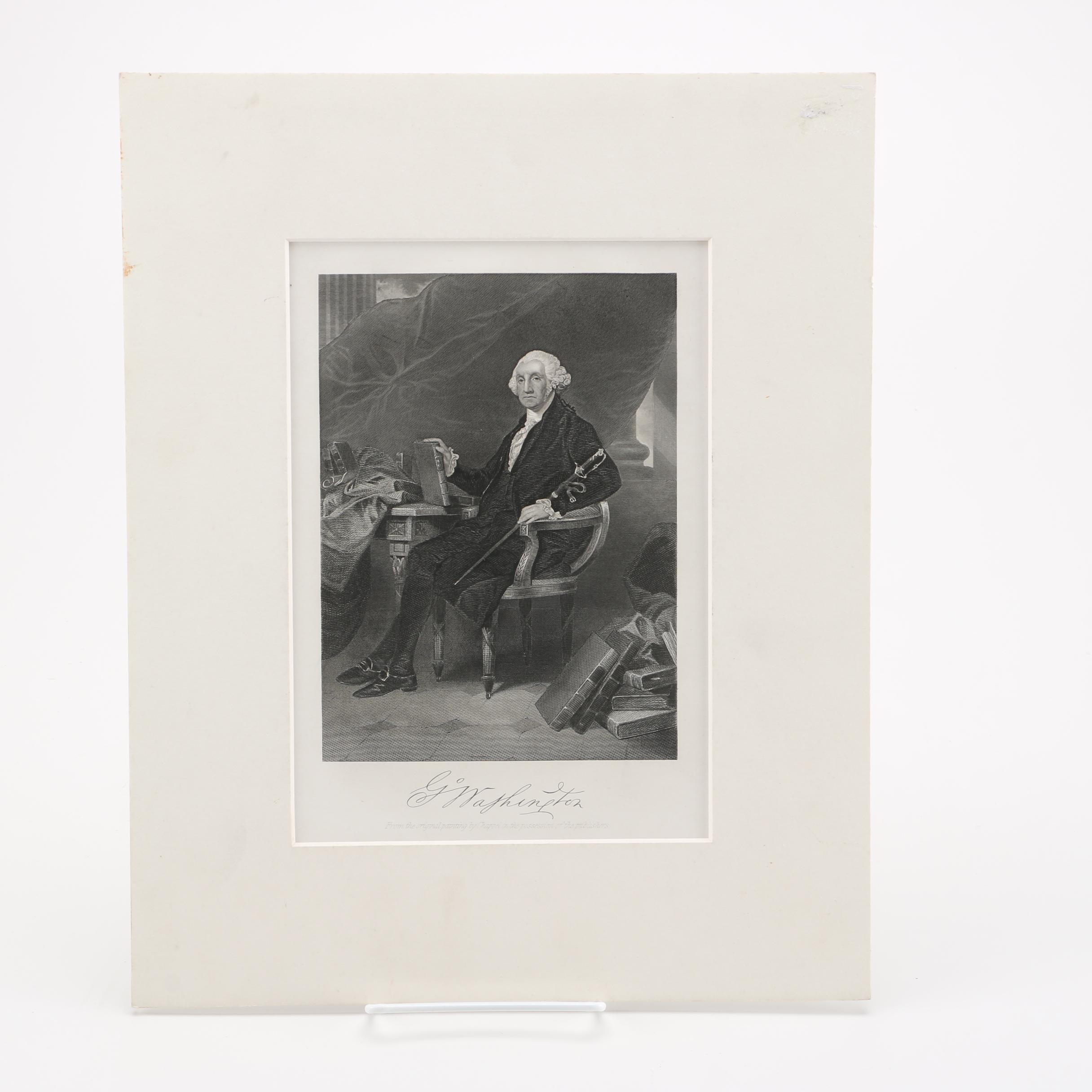 After Alonzo Chappel Lithograph of George Washington