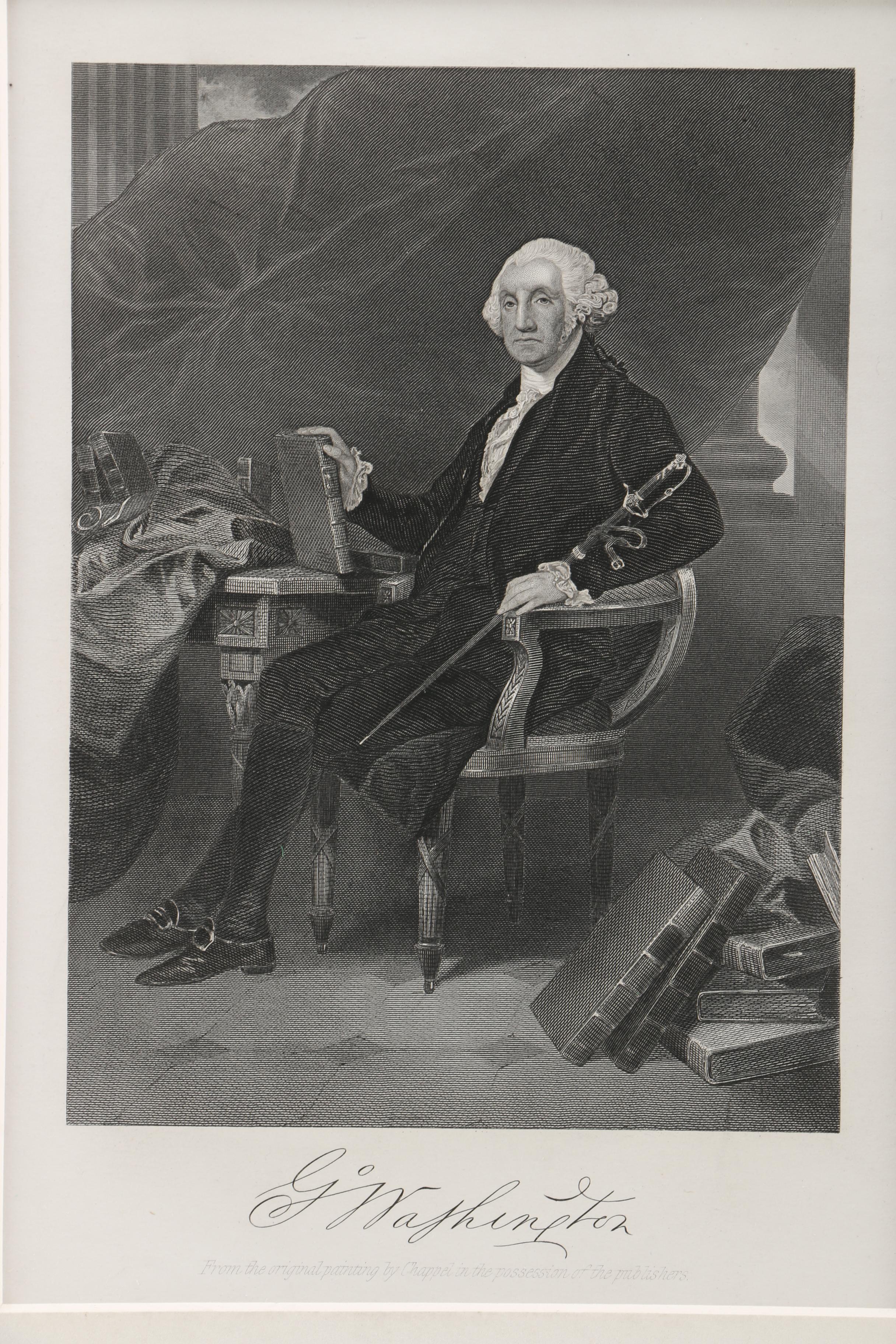 After Alonzo Chappel Lithograph of George Washington