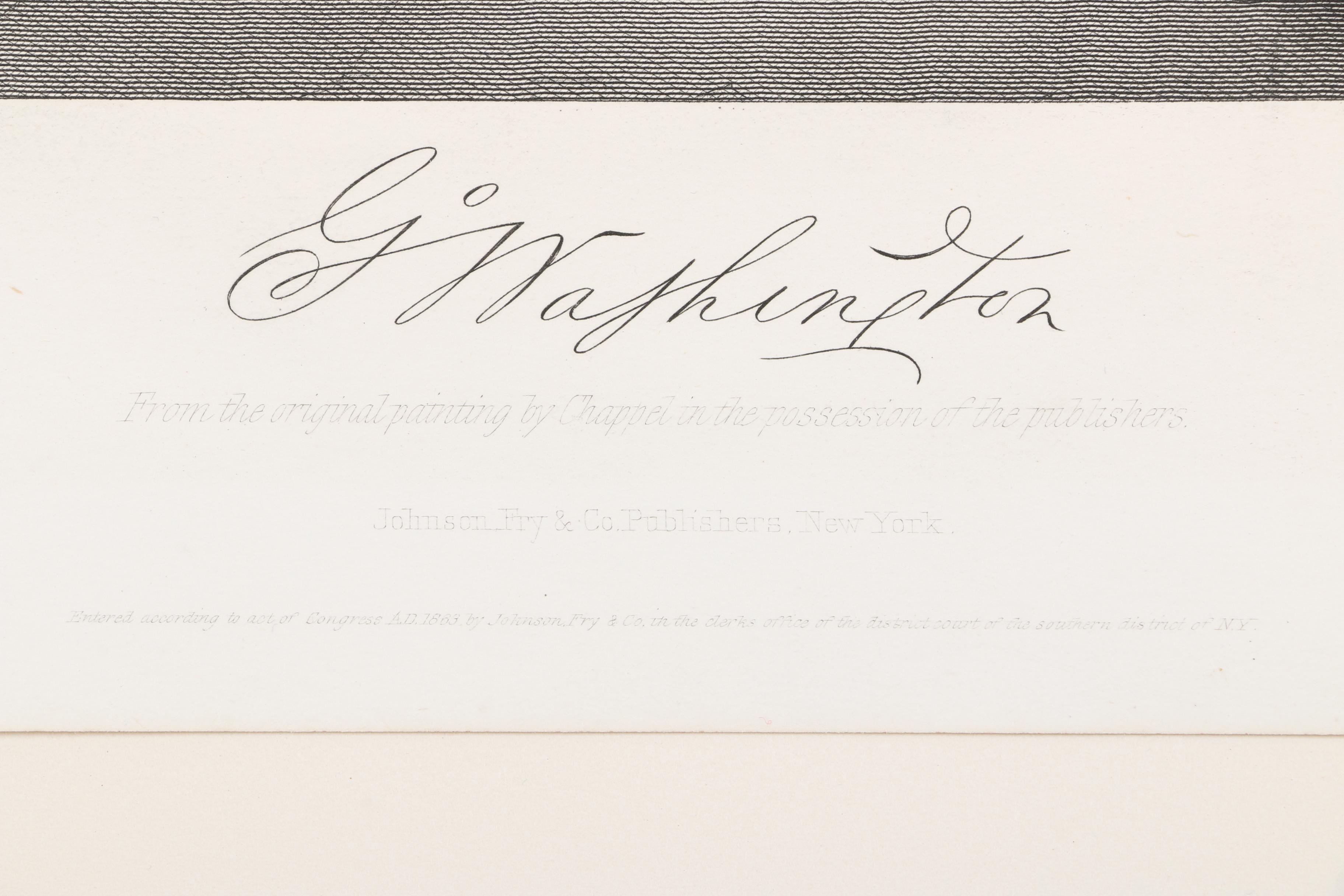 After Alonzo Chappel Lithograph of George Washington