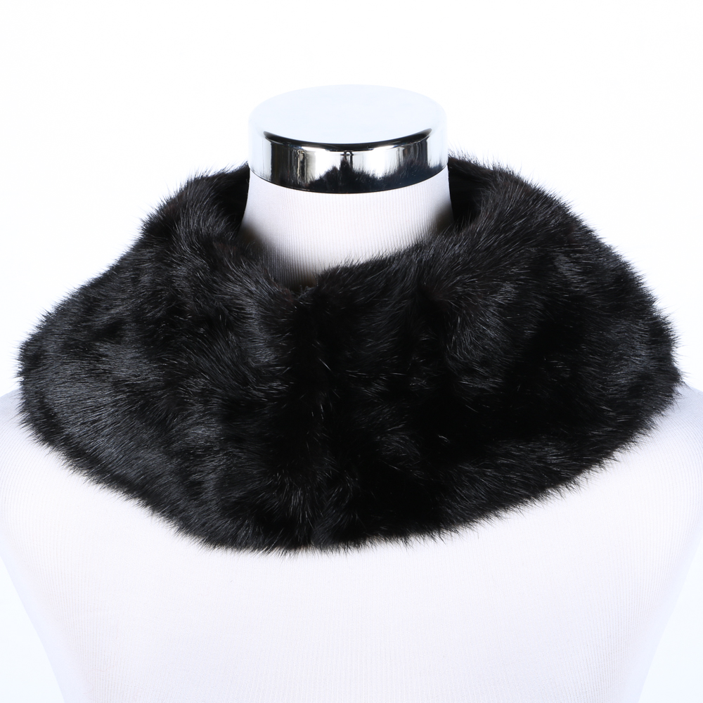 Black Mink Fur Collar