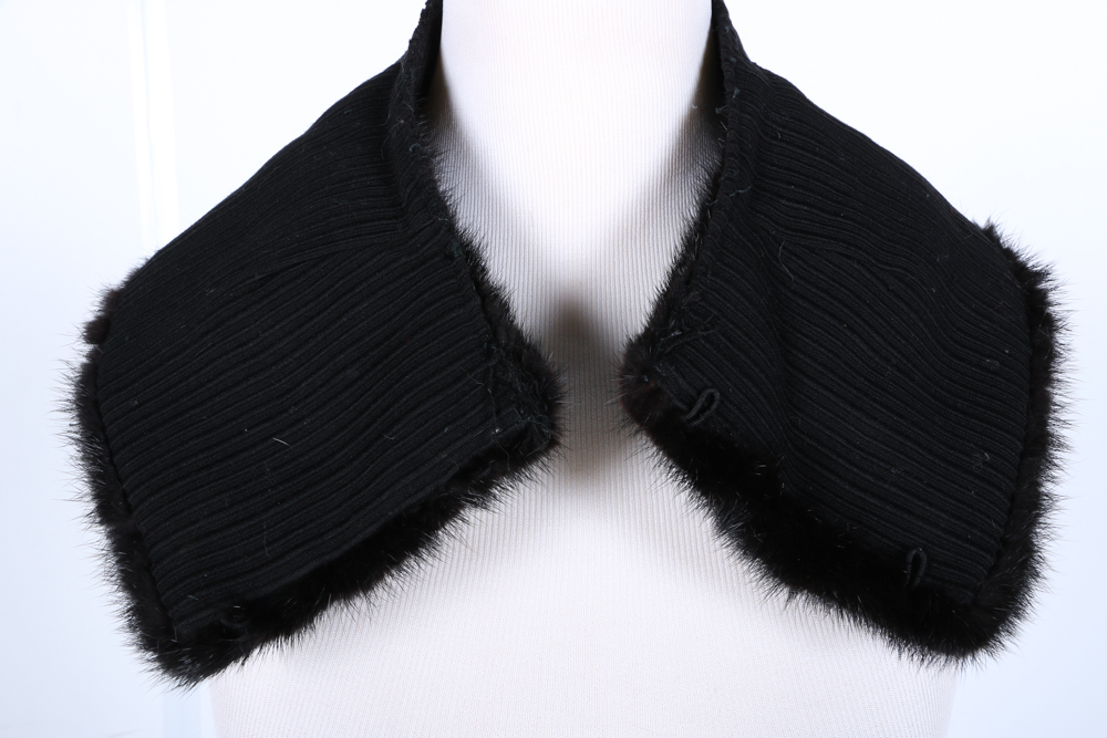 Black Mink Fur Collar
