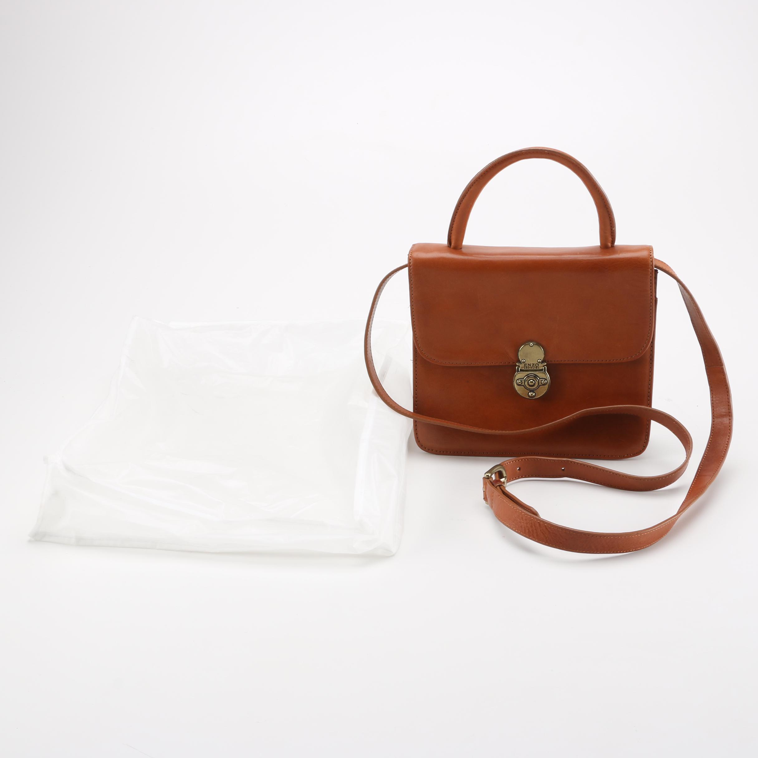 Enzo Angiolini Light Brown Leather Shoulder Bag