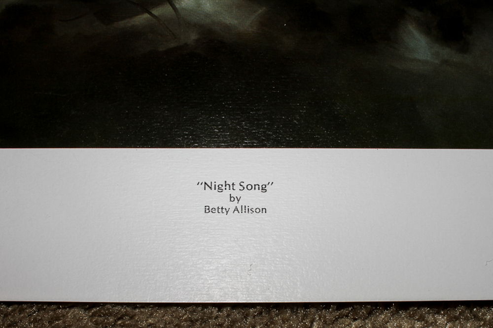 After Betty Allison Offset Lithograph "Night Song"