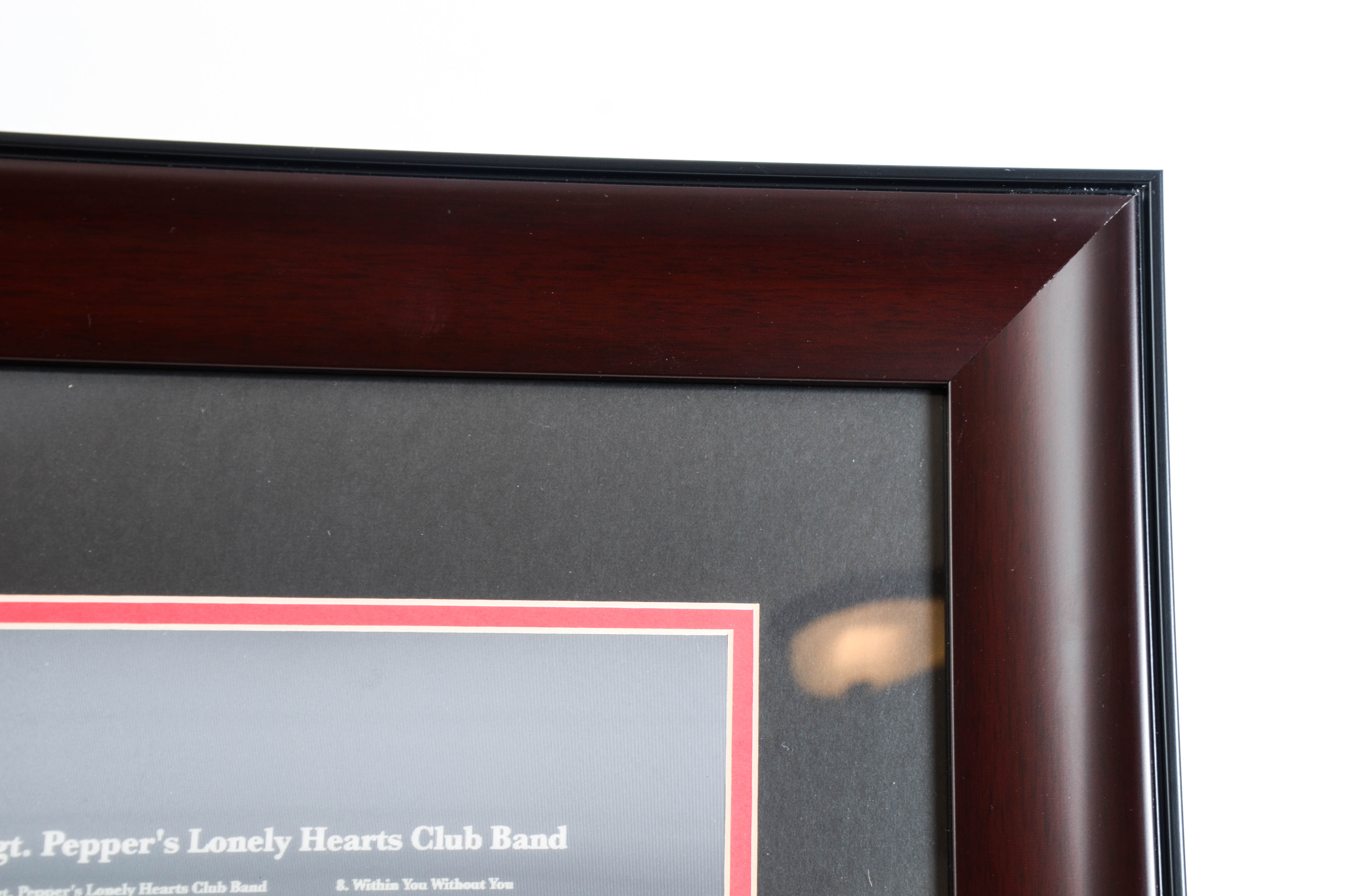 Legends of Art The Beatles 'Sgt. Pepper'  LP Memorabilia Plaque