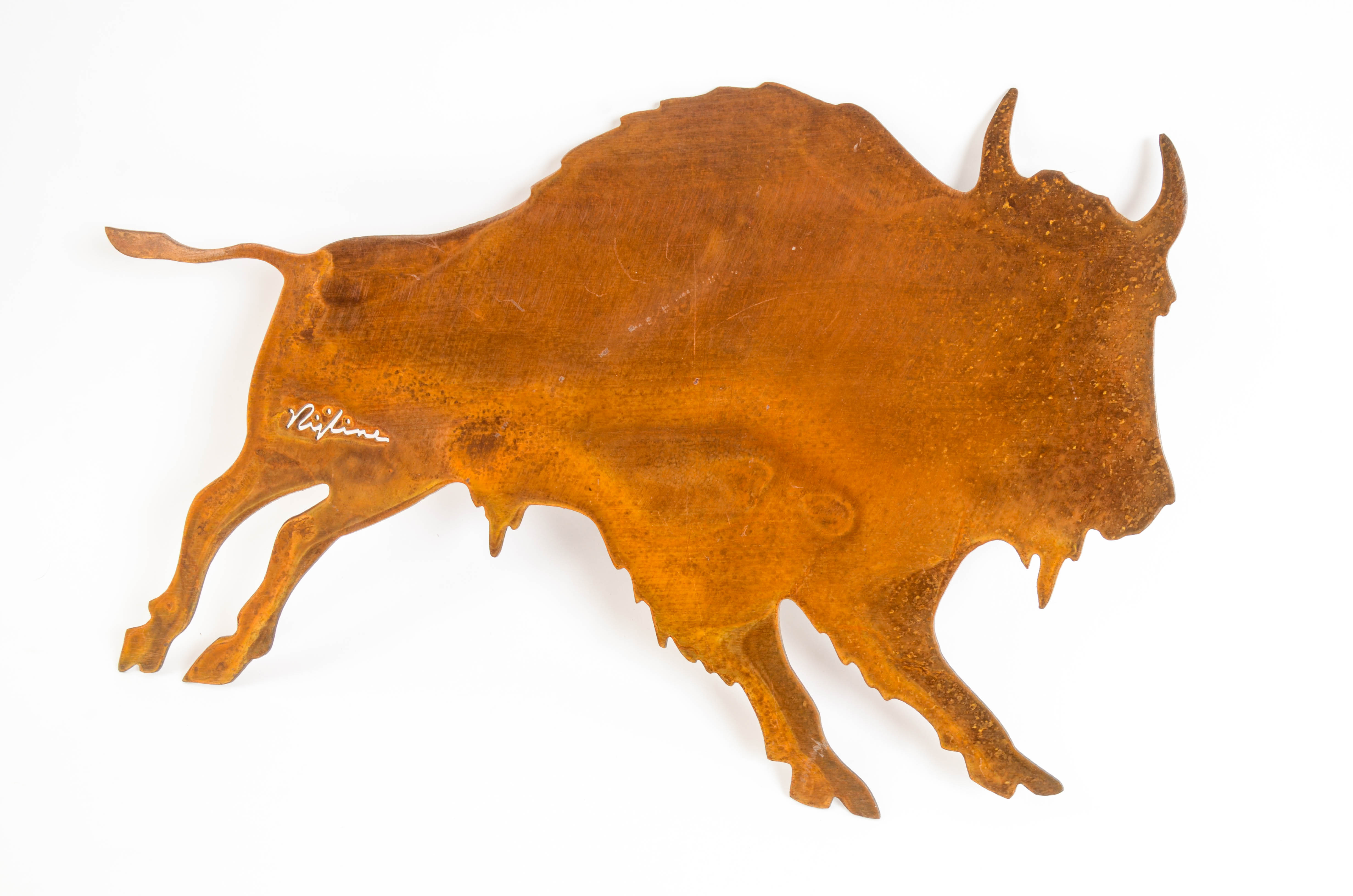 Rijline Metal Art Buffalo Sculpture