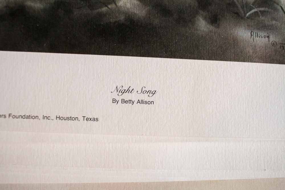 After Betty Allison Offset Lithograph "Night Song"