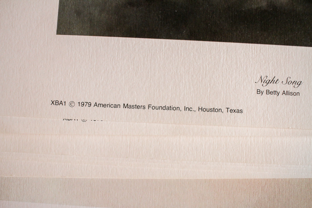 After Betty Allison Offset Lithograph "Night Song"