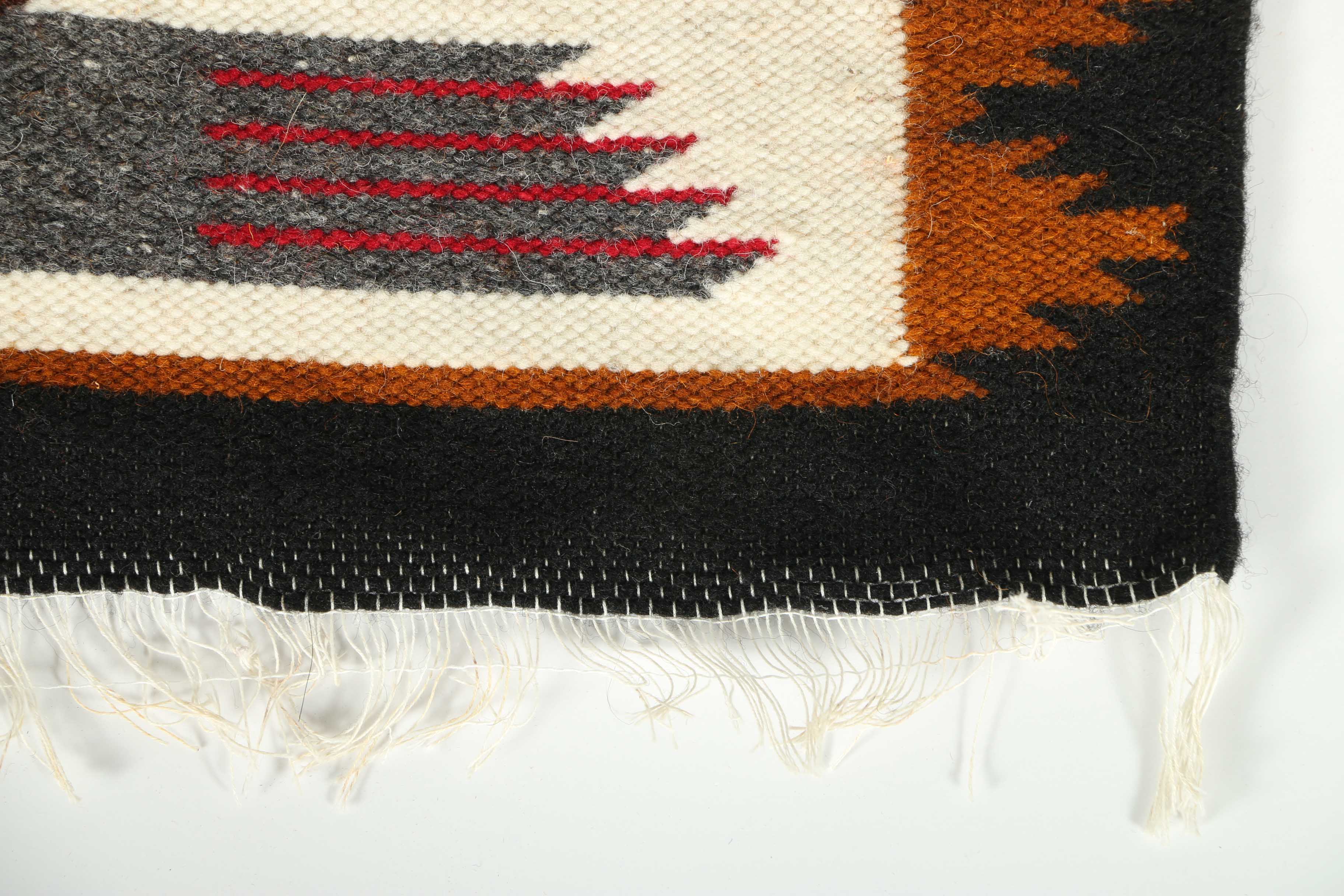 Handwoven Mexican Aztec-Style Rug