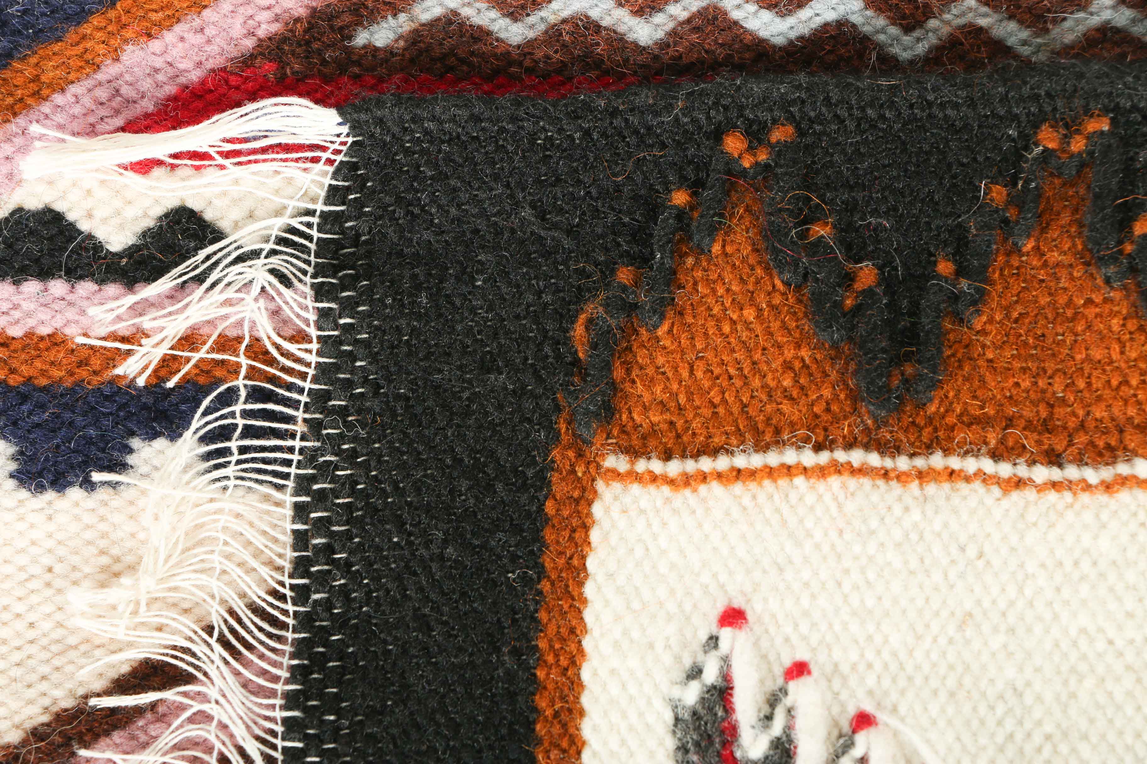 Handwoven Mexican Aztec-Style Rug