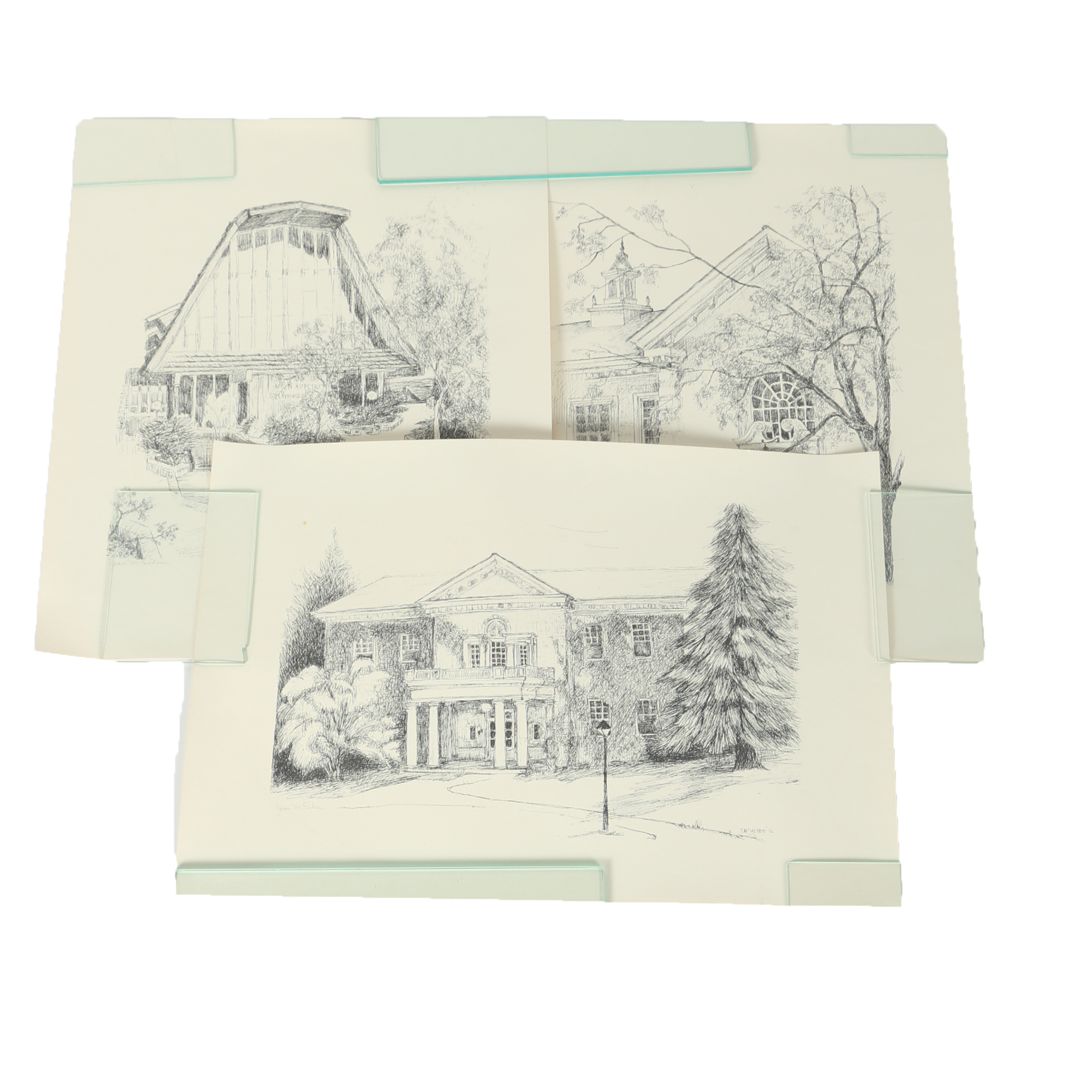 Jean M. Sieben Signed Lithographs of Shimer College