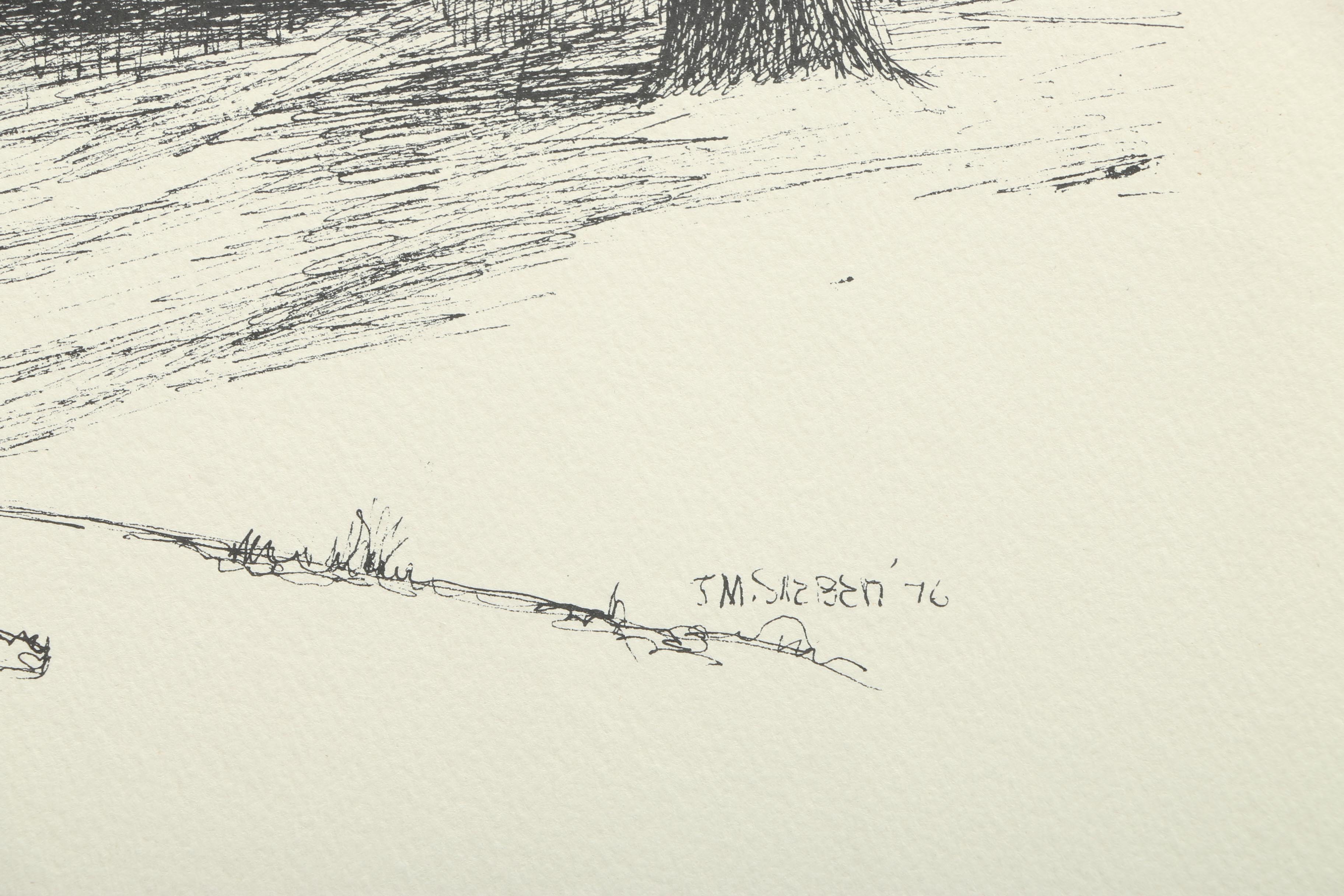 Jean M. Sieben Signed Lithographs of Shimer College