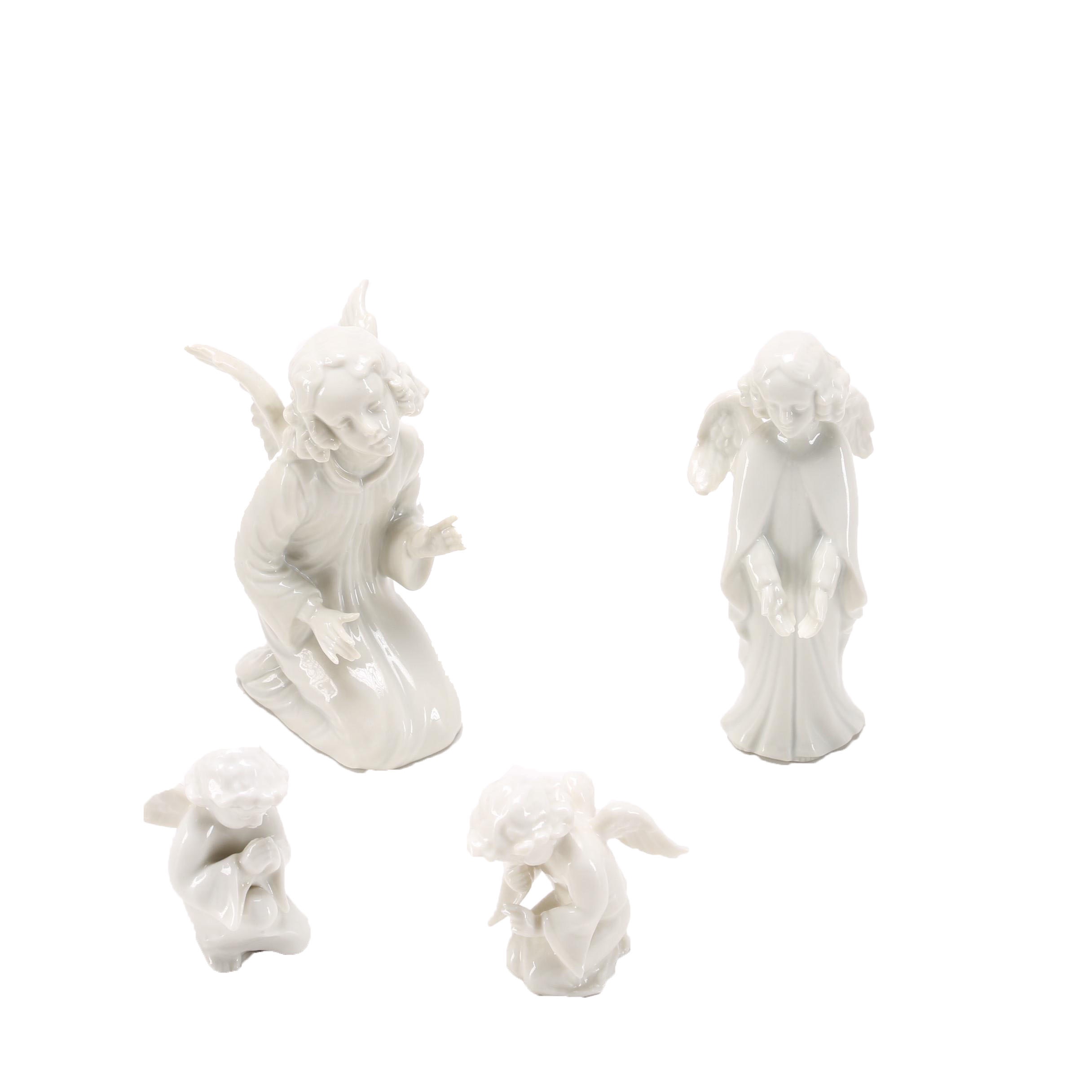 Group of German White Porcelain Angel Figurines
