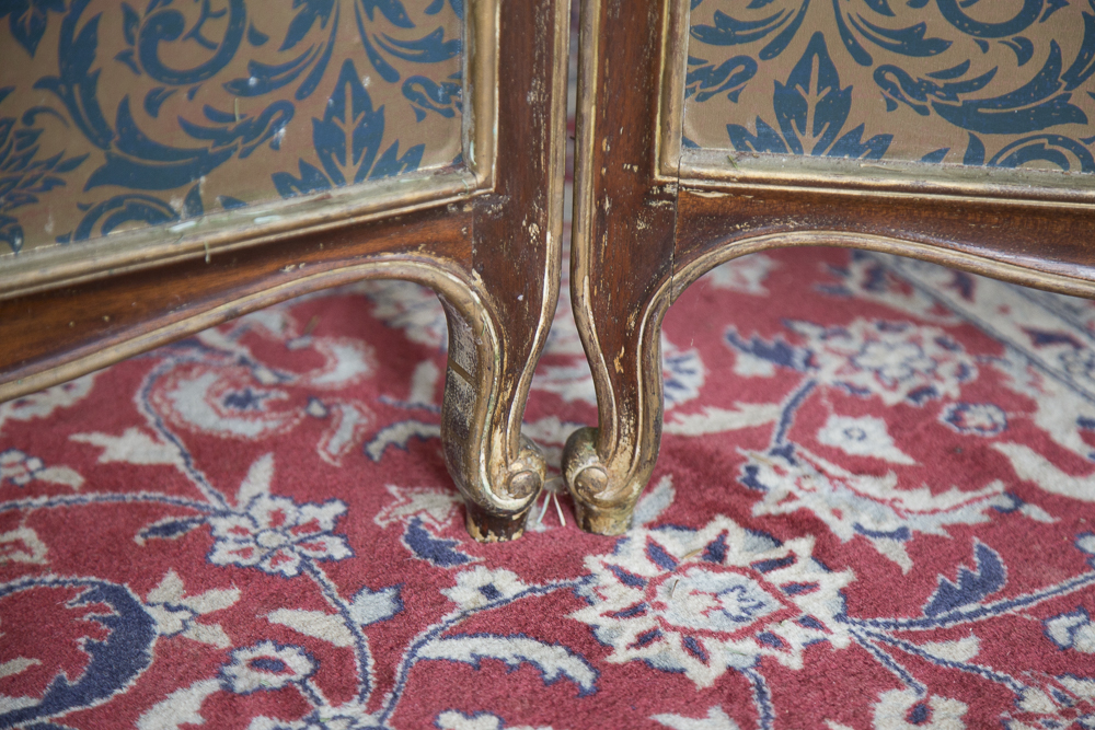 Antique Wooden Three Panel Room Divider