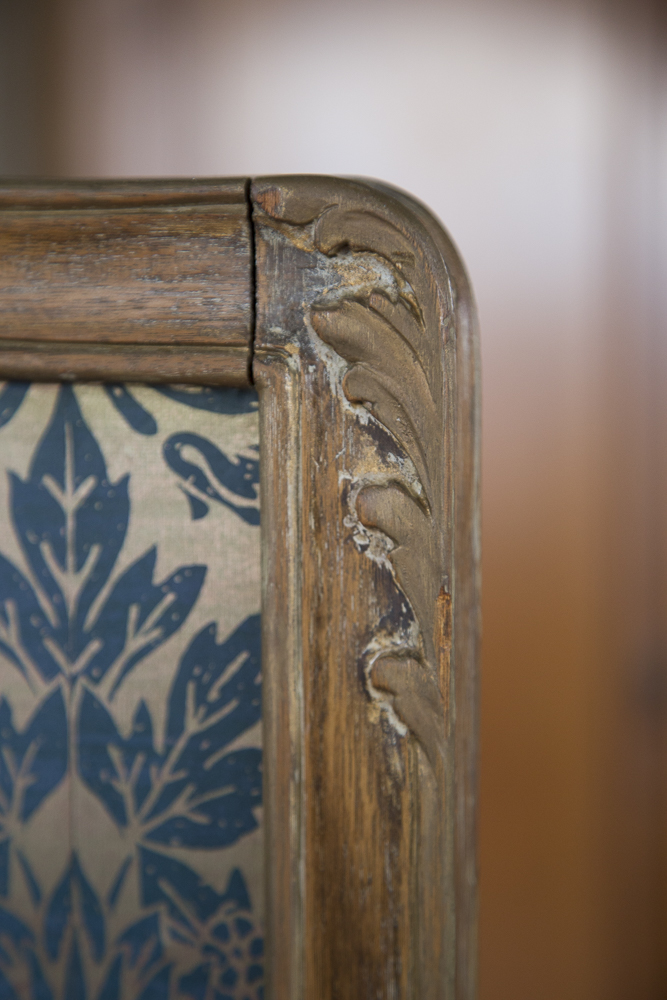 Antique Wooden Three Panel Room Divider