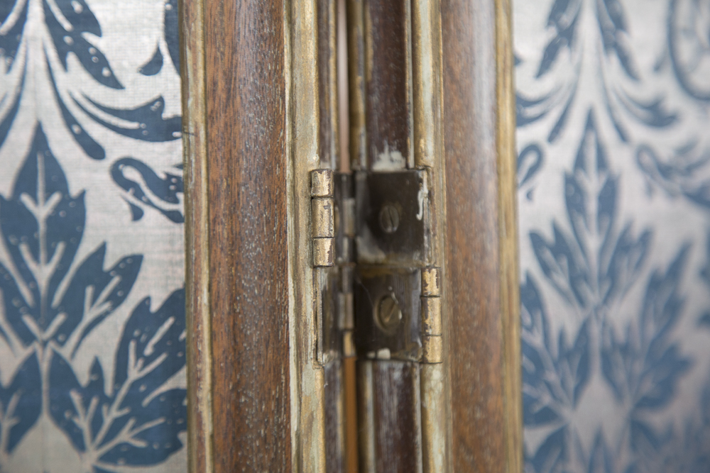 Antique Wooden Three Panel Room Divider