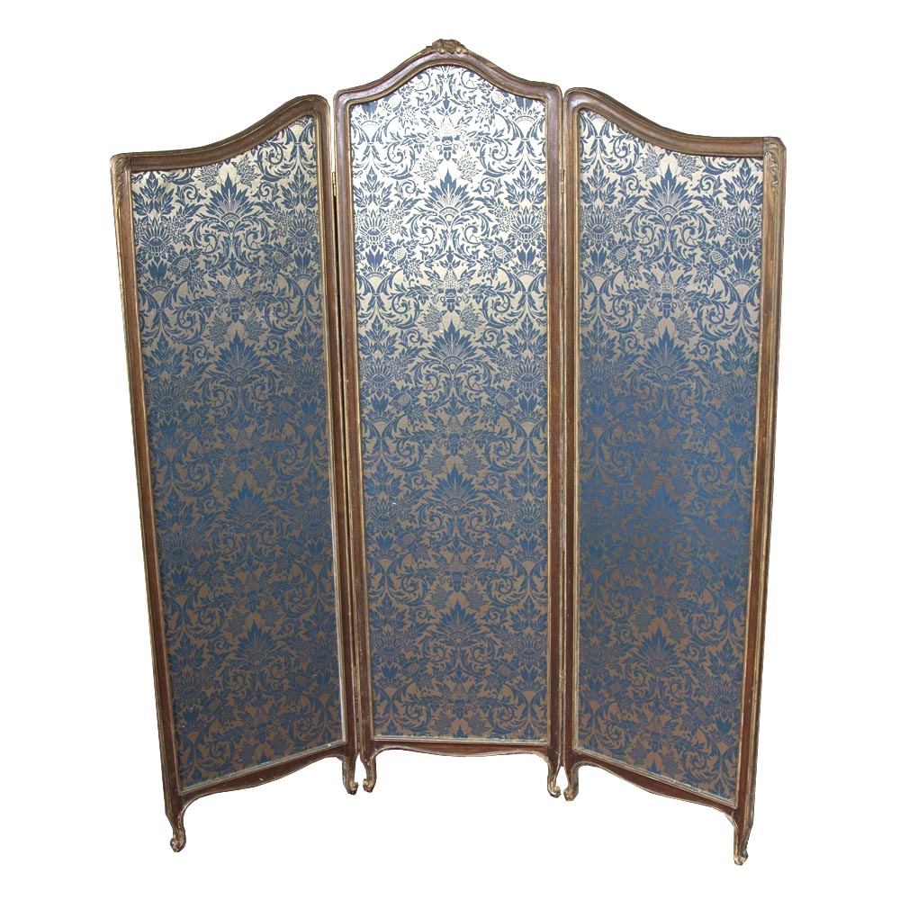 Antique Wooden Three Panel Room Divider