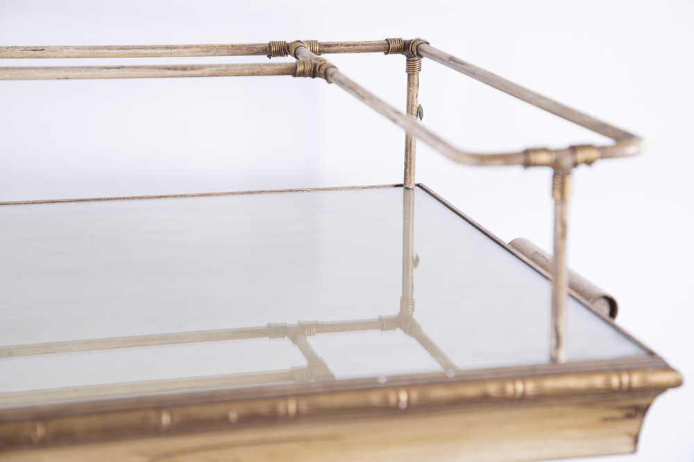 Bamboo Style Butlers Tray With Removable Rack