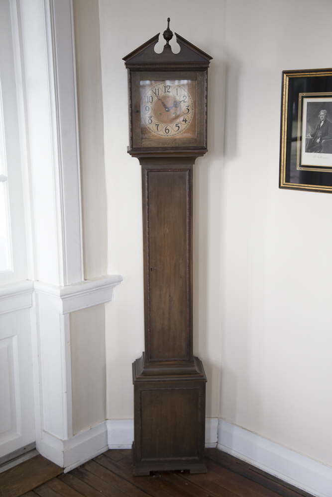 Vintage Mahogany Grandfather Clock By Colonial Manufacturing