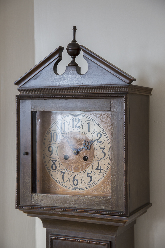 Vintage Mahogany Grandfather Clock By Colonial Manufacturing
