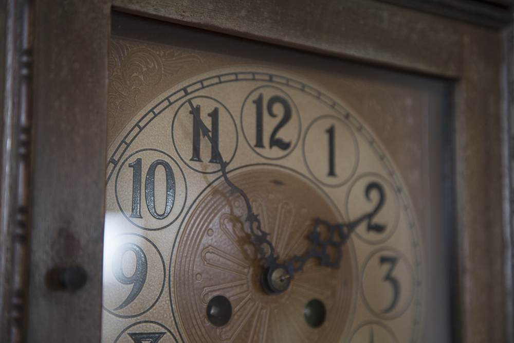 Vintage Mahogany Grandfather Clock By Colonial Manufacturing