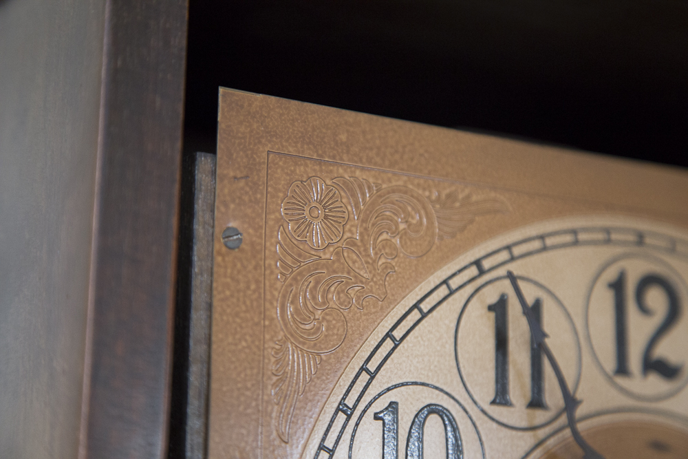 Vintage Mahogany Grandfather Clock By Colonial Manufacturing