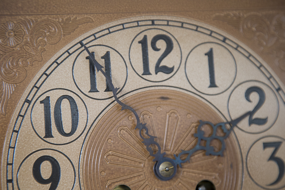 Vintage Mahogany Grandfather Clock By Colonial Manufacturing