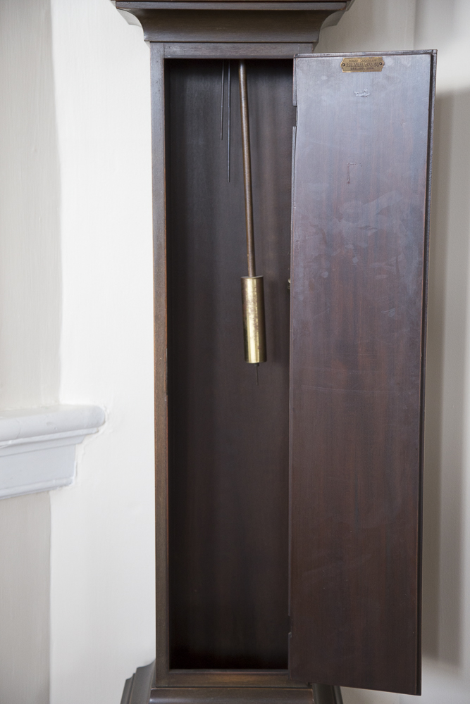 Vintage Mahogany Grandfather Clock By Colonial Manufacturing