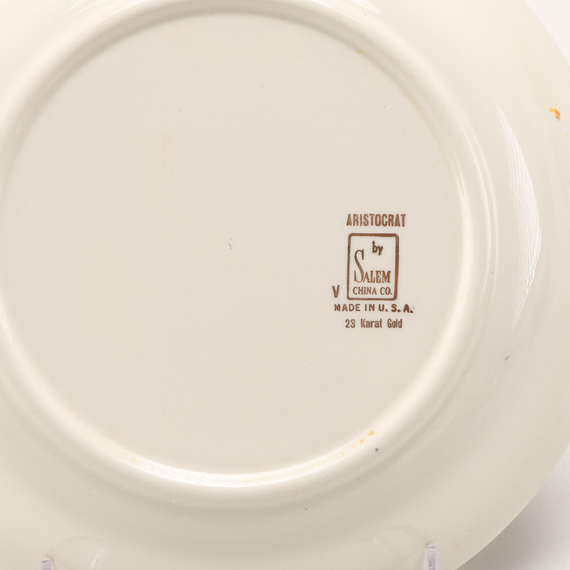 Century by Salem "Aristocrat" 23K Gold China Tableware
