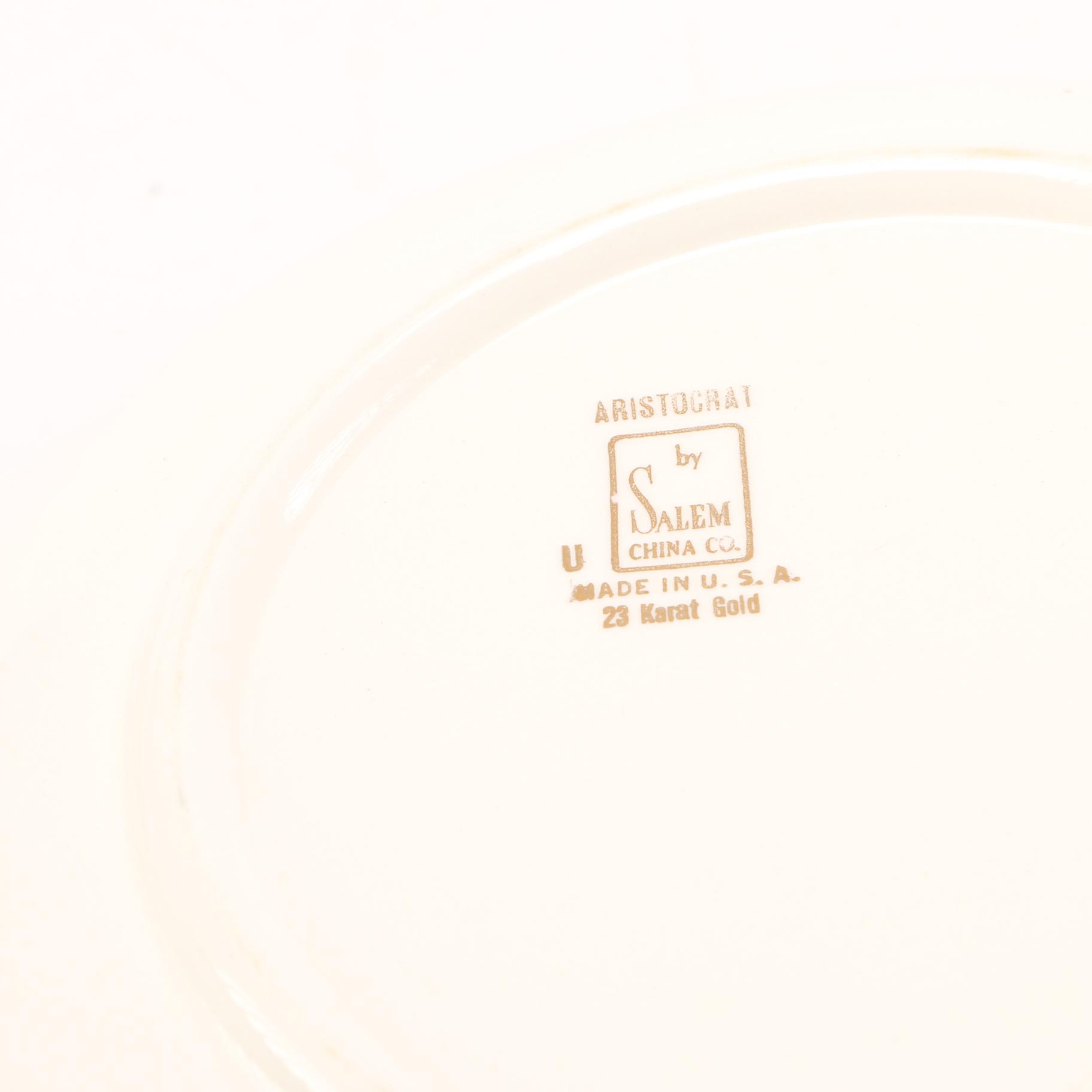 Century by Salem "Aristocrat" 23K Gold China Tableware