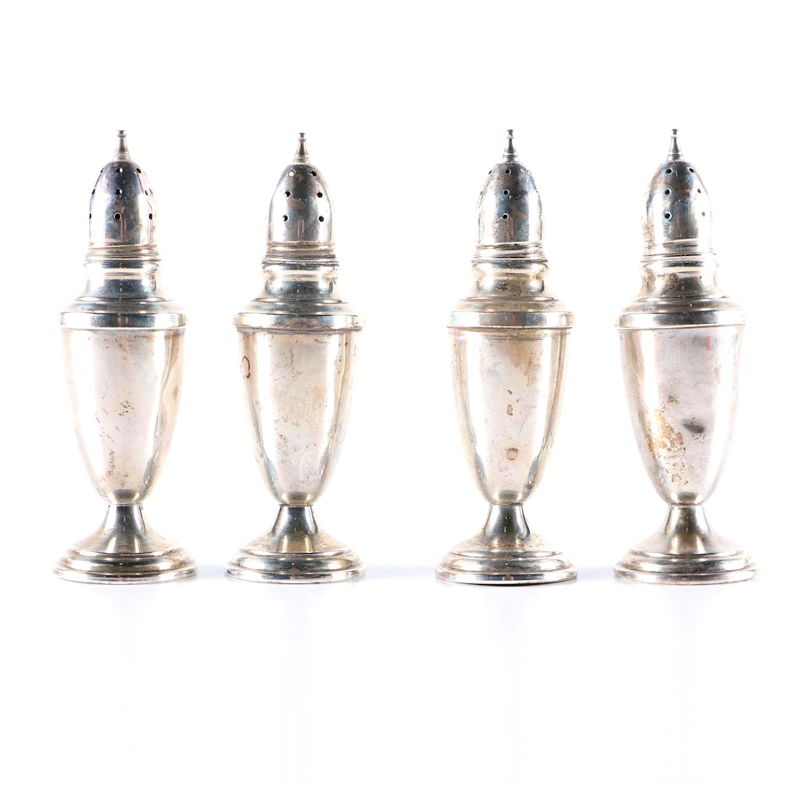 Four Sterling Silver Salt and Pepper Shakers from Towle