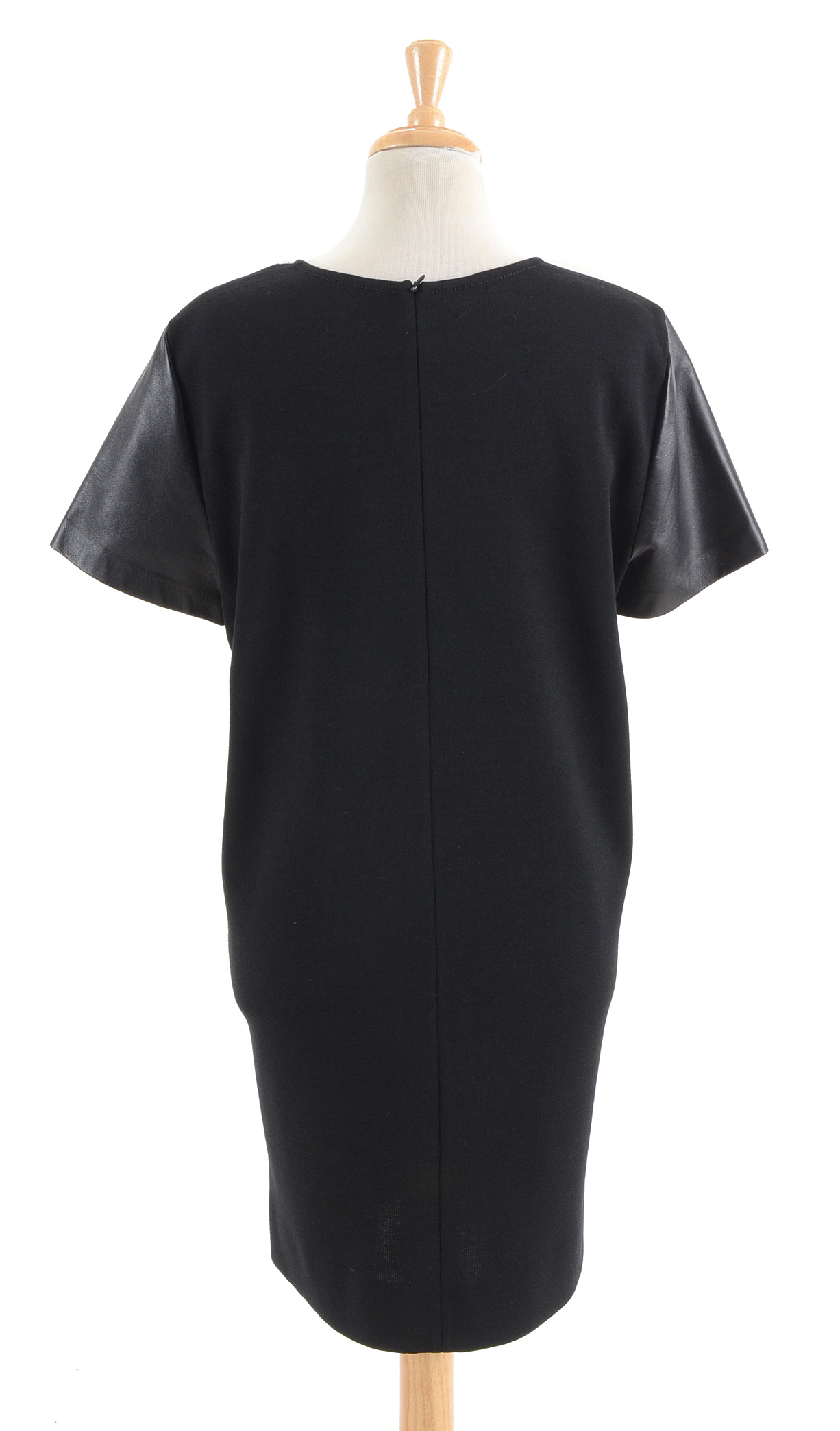 St. John Leather Trimmed Dress