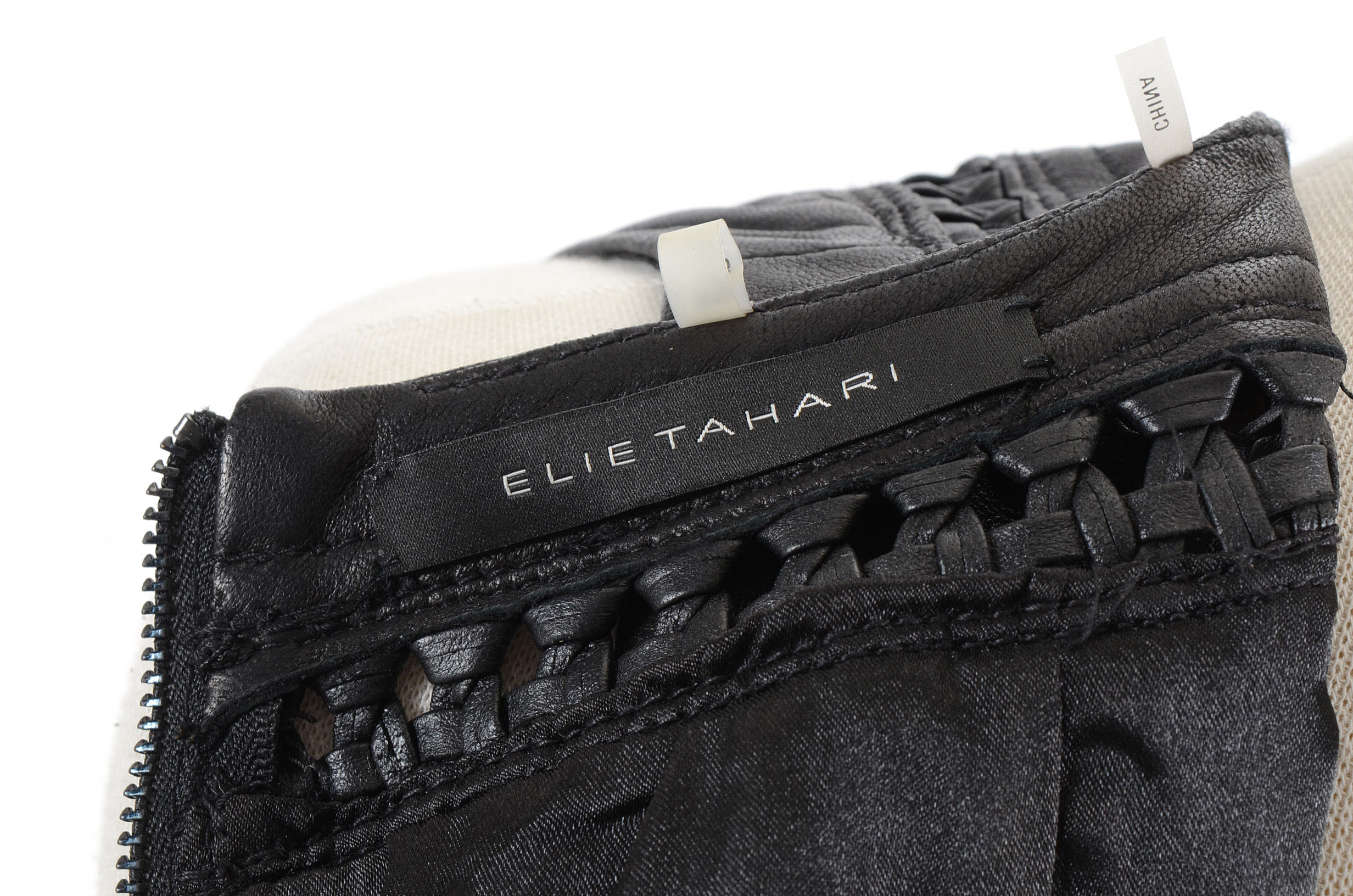 Elie Tahari Black Leather Dress