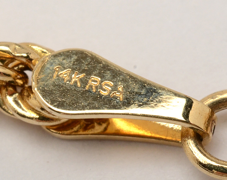 Pairing of 14K Yellow Gold Rope Chain Earrings and Bracelet