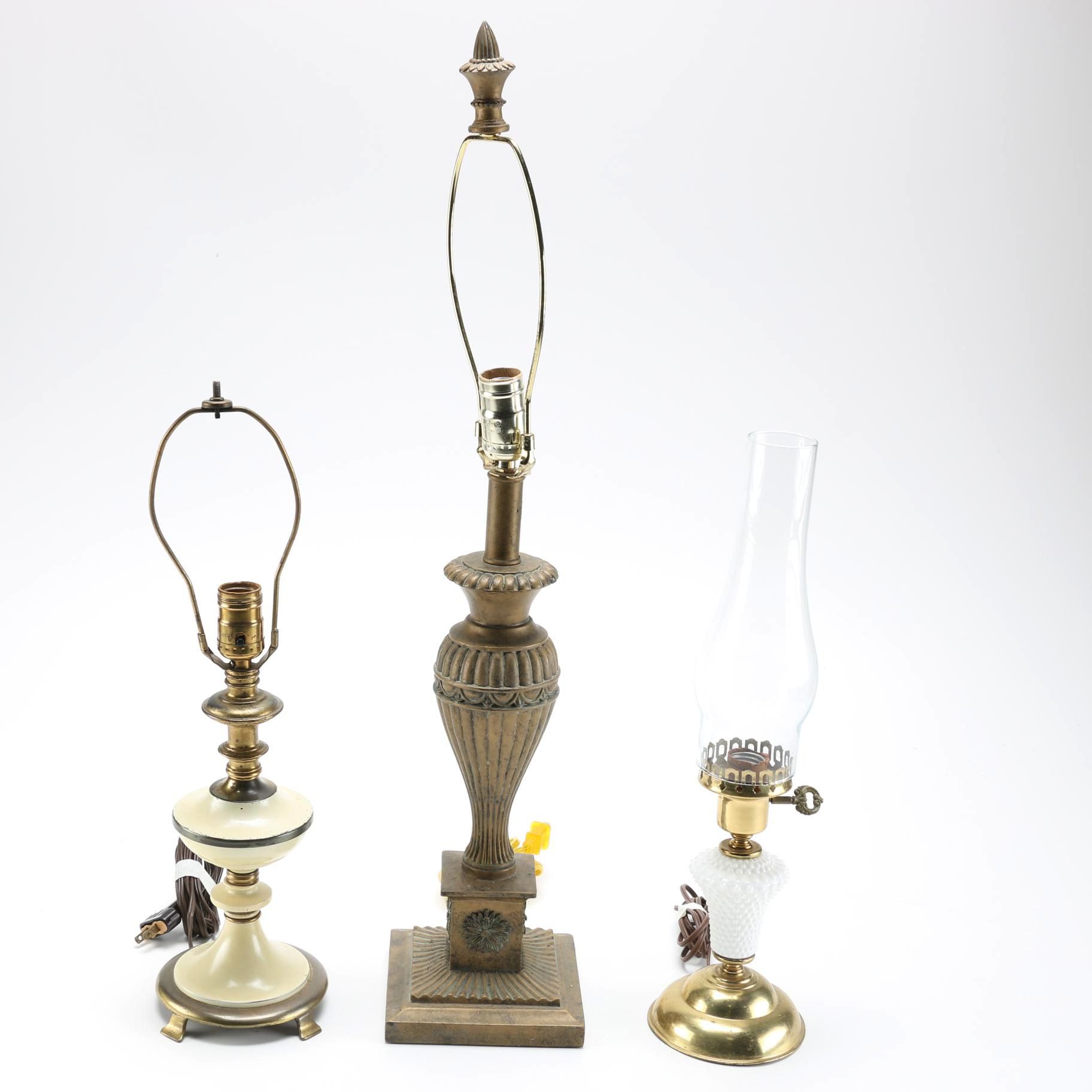 Lamps Including Milk Glass "Hobnail" Lamp