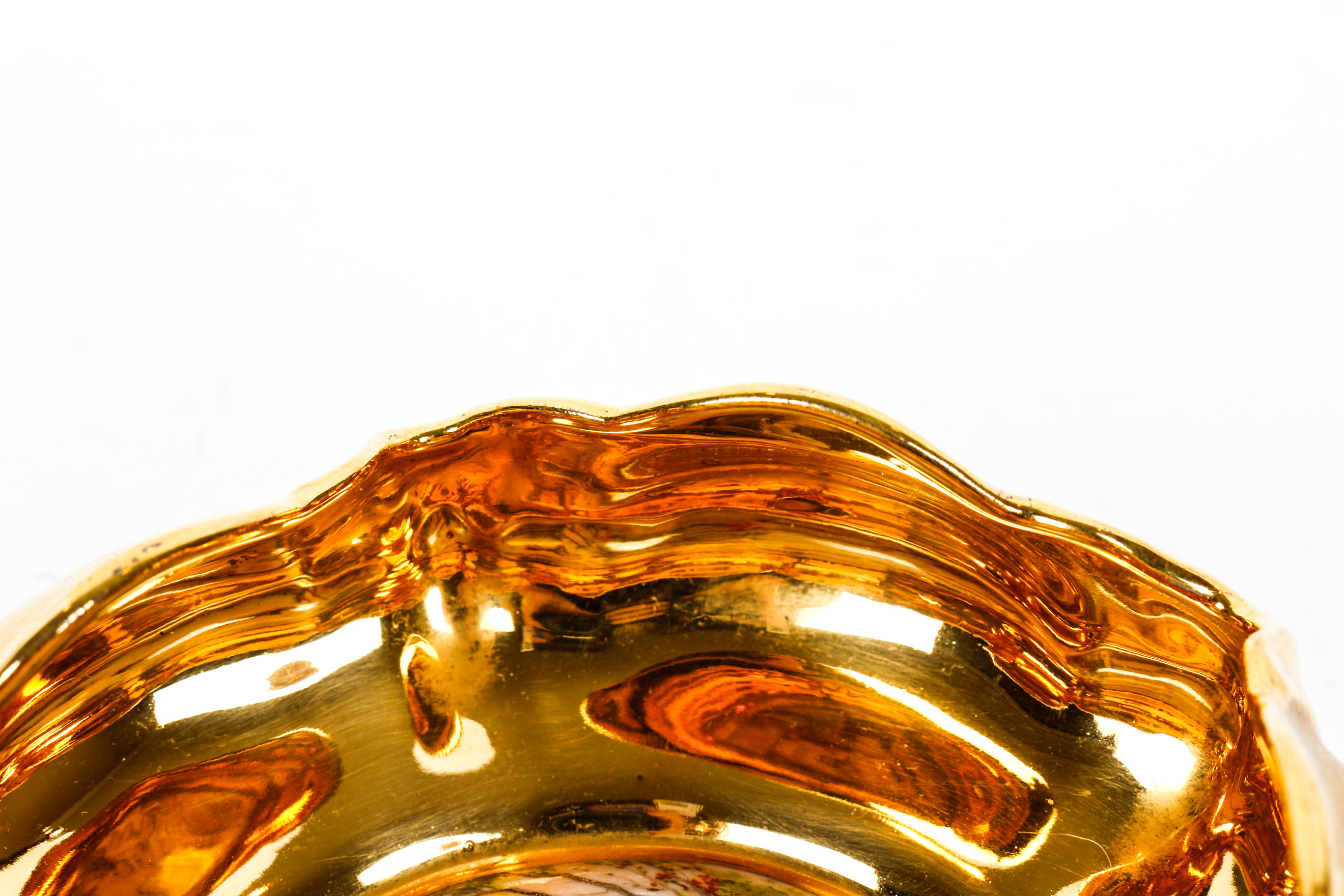 Vintage Pickard Gold Tone DIshes and Hand Painted Osborne 22 K Gold Trimmed Bowl