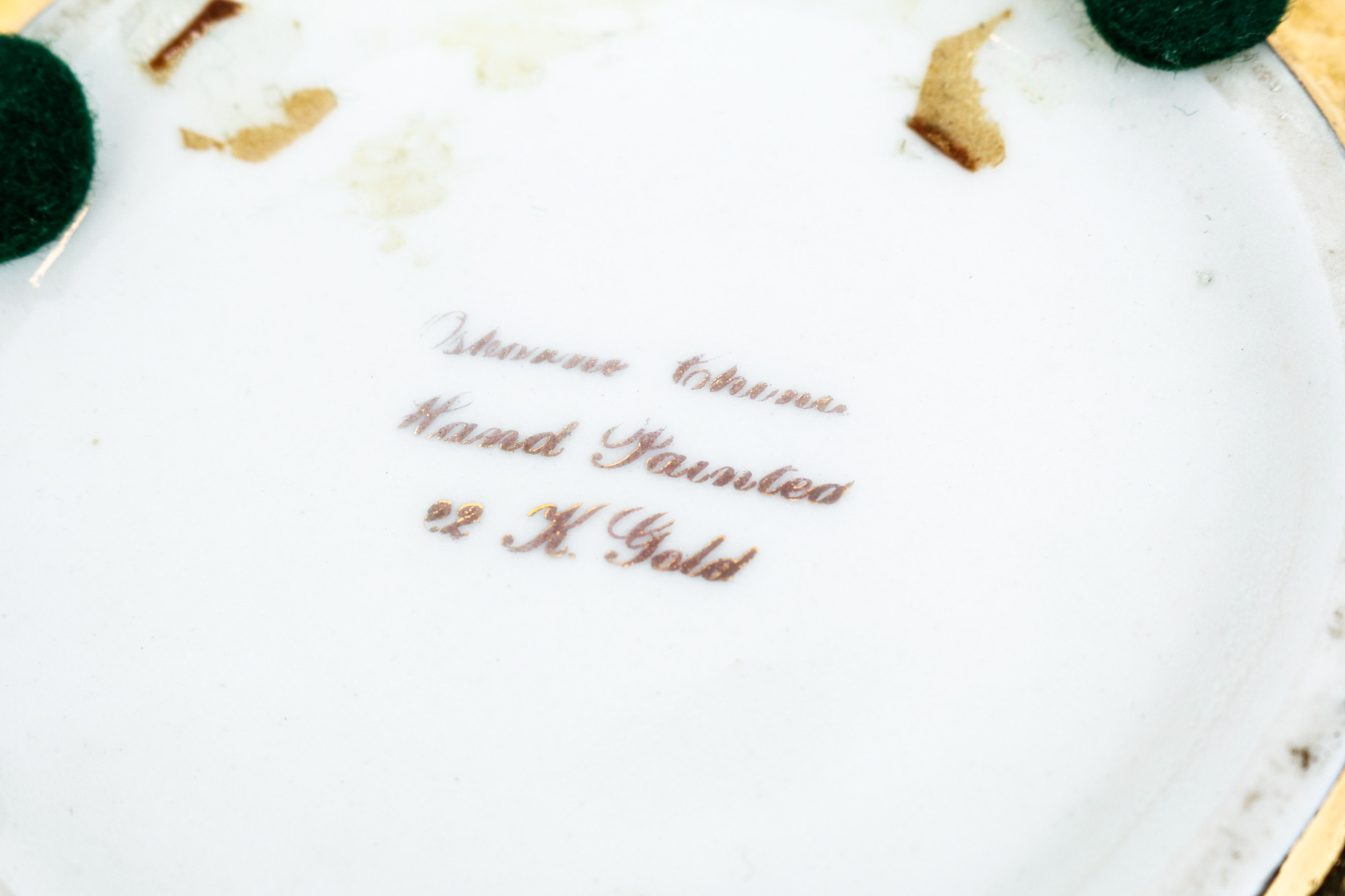 Vintage Pickard Gold Tone DIshes and Hand Painted Osborne 22 K Gold Trimmed Bowl