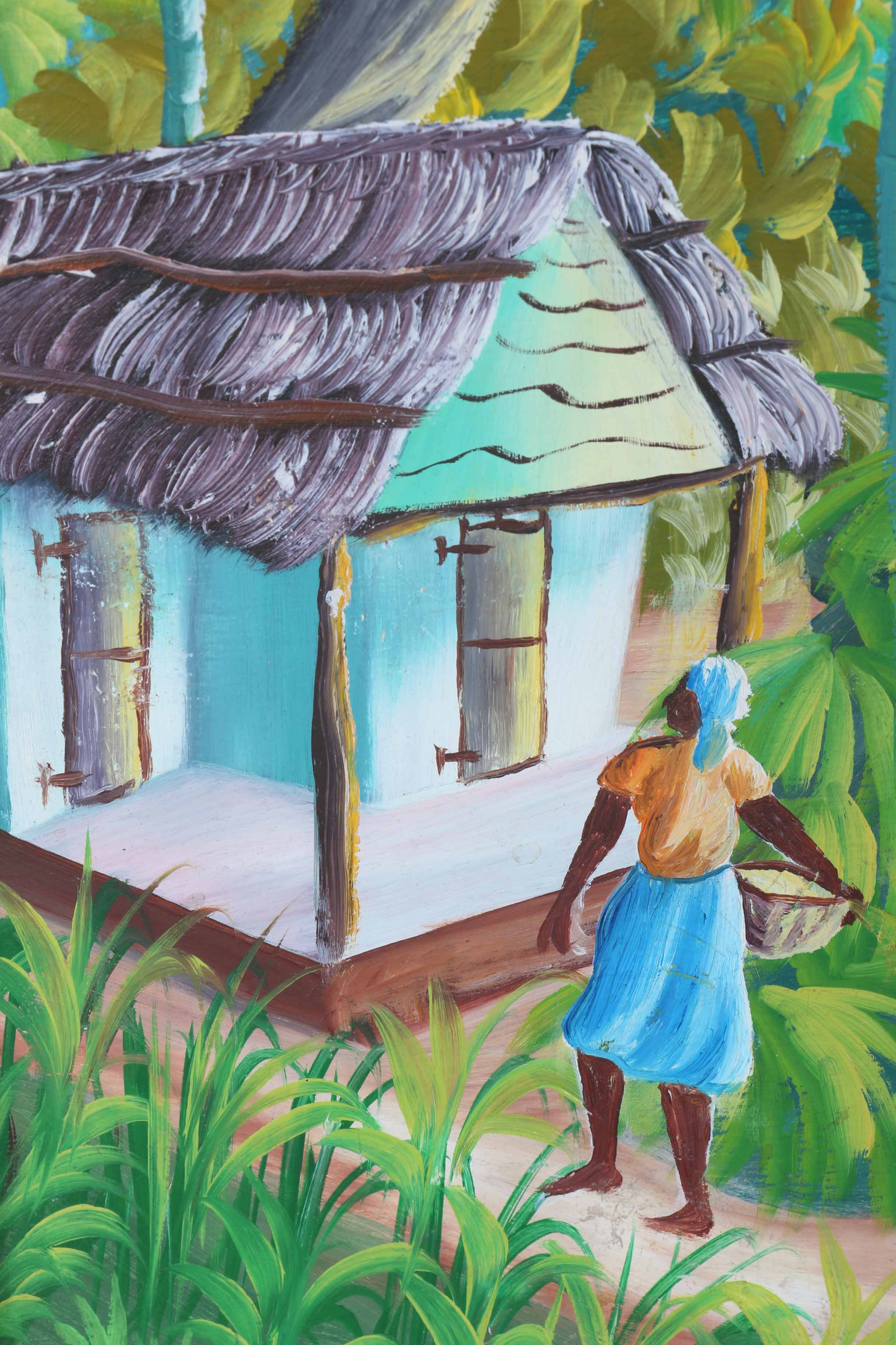 Clausel Carrier Signed Original Oil Painting of a Village Scene